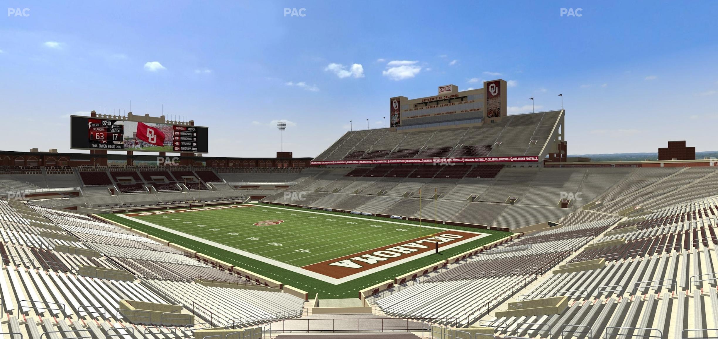 Seating view for Gaylord Family Oklahoma Memorial Stadium Section 23