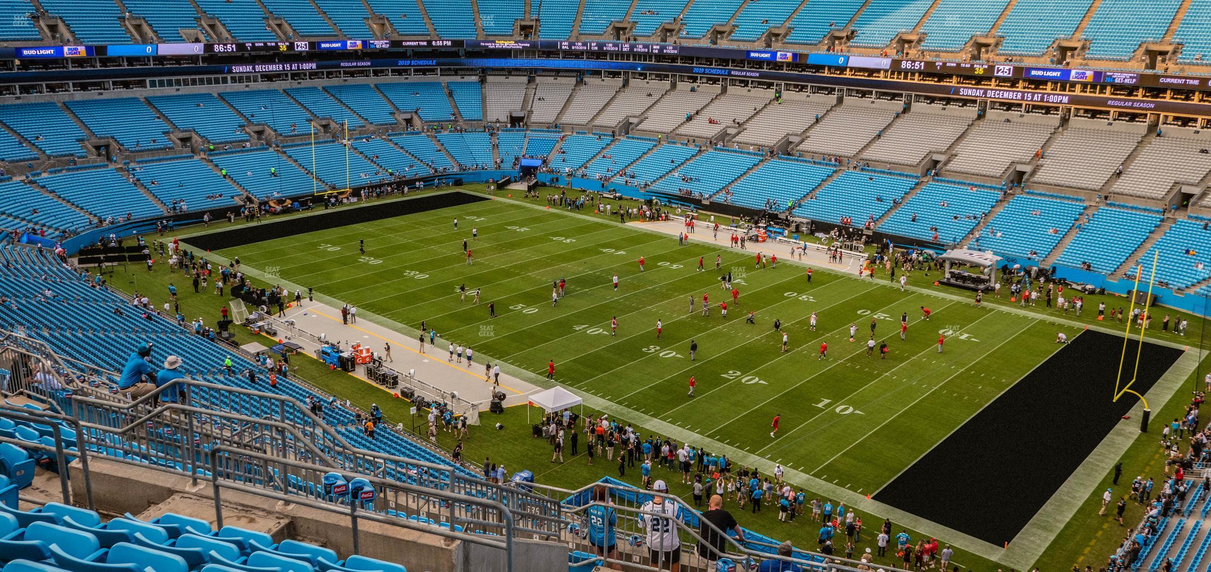 Seating view for Bank of America Stadium Section 536