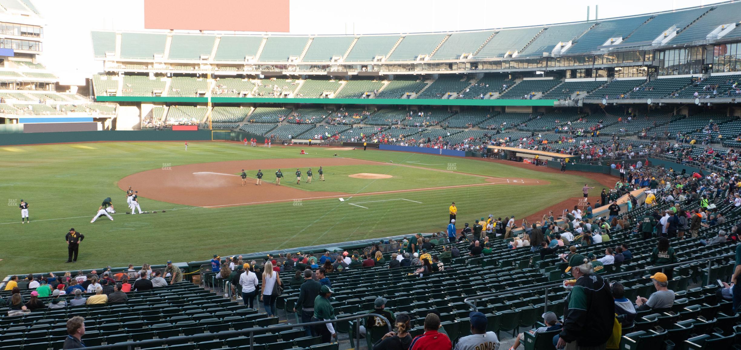 Seating view for Oakland Coliseum Section Rear 125