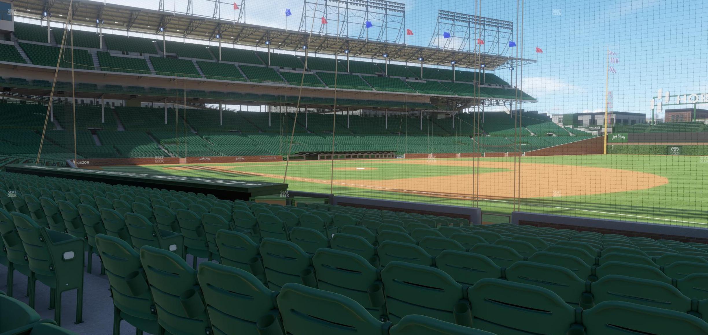 Seating view for Wrigley Field Section Club Box Outfield 28