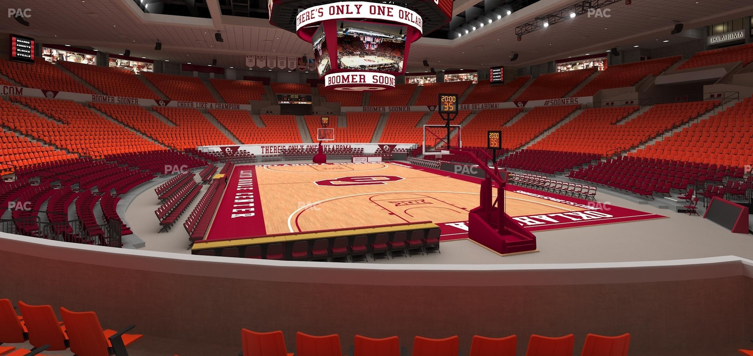 Seating view for Lloyd Noble Center Section 102