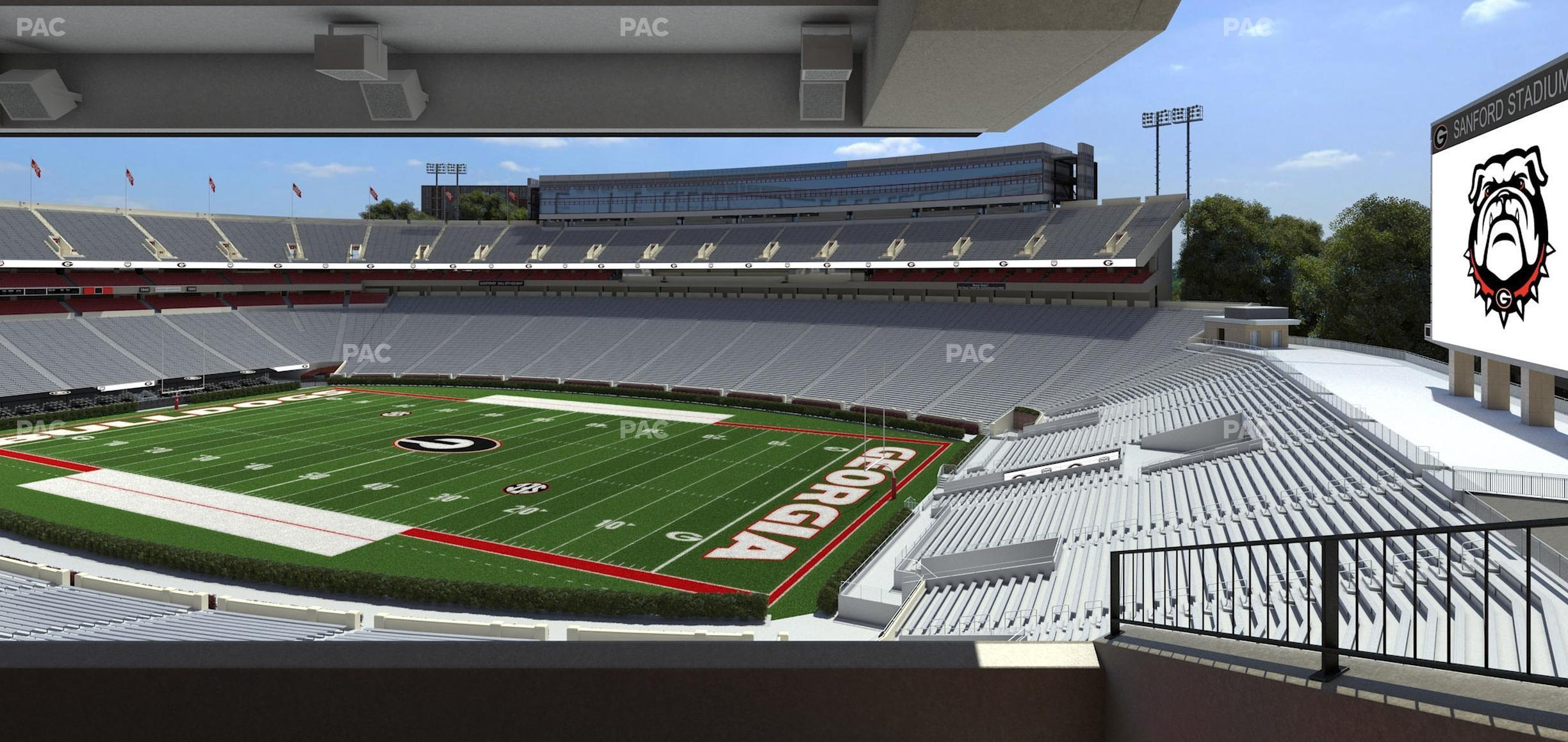 Seating view for Sanford Stadium Section North Club 201