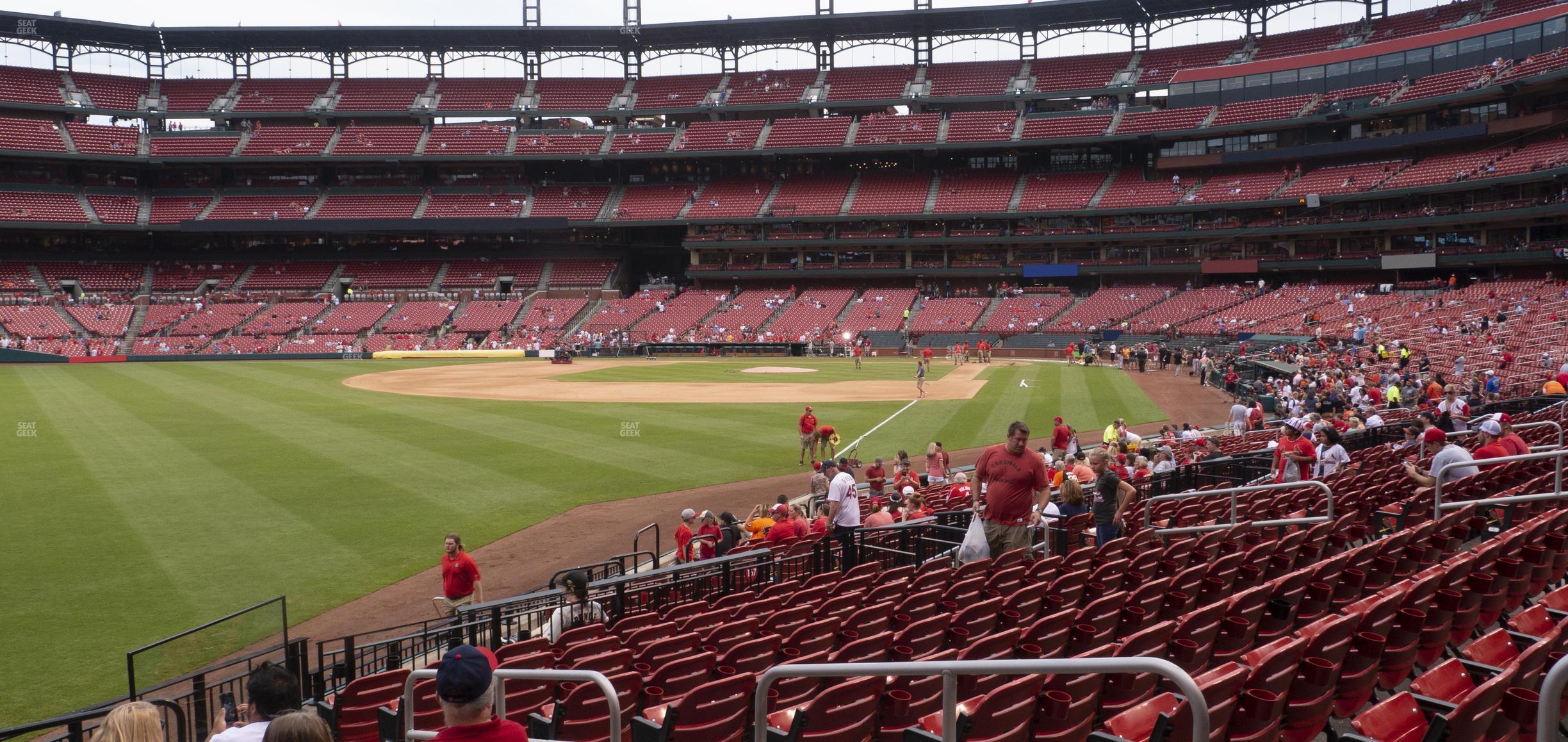 Seating view for Busch Stadium Section Lower Left Field Box 168