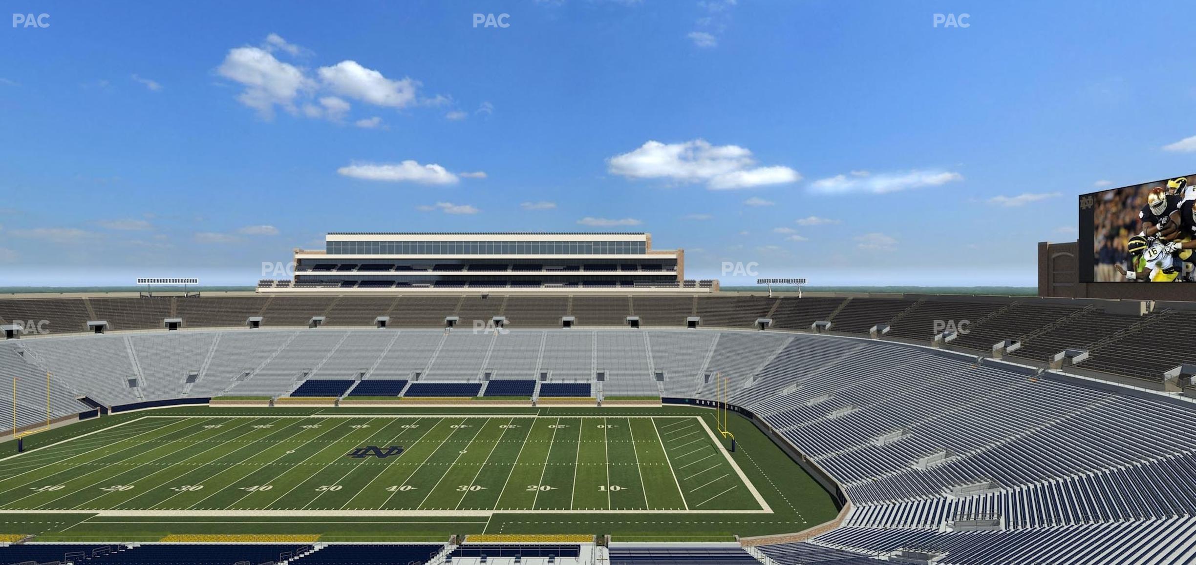 Seating view for Notre Dame Stadium Section Duncan Club 725