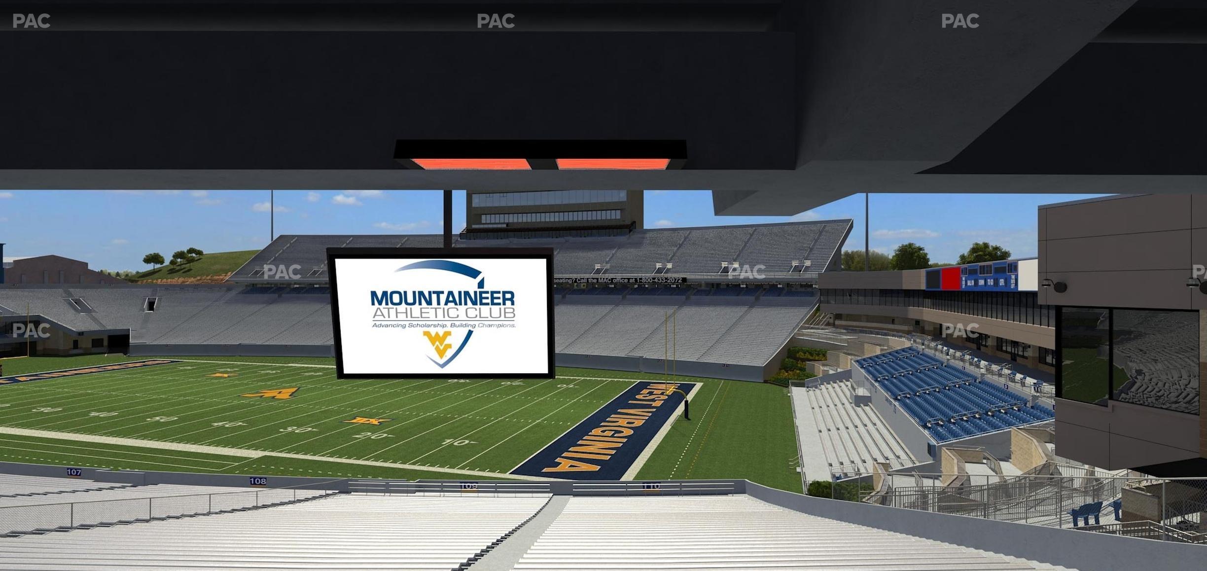 Seating view for Mountaineer Field at Milan Puskar Stadium Section Field Box 36