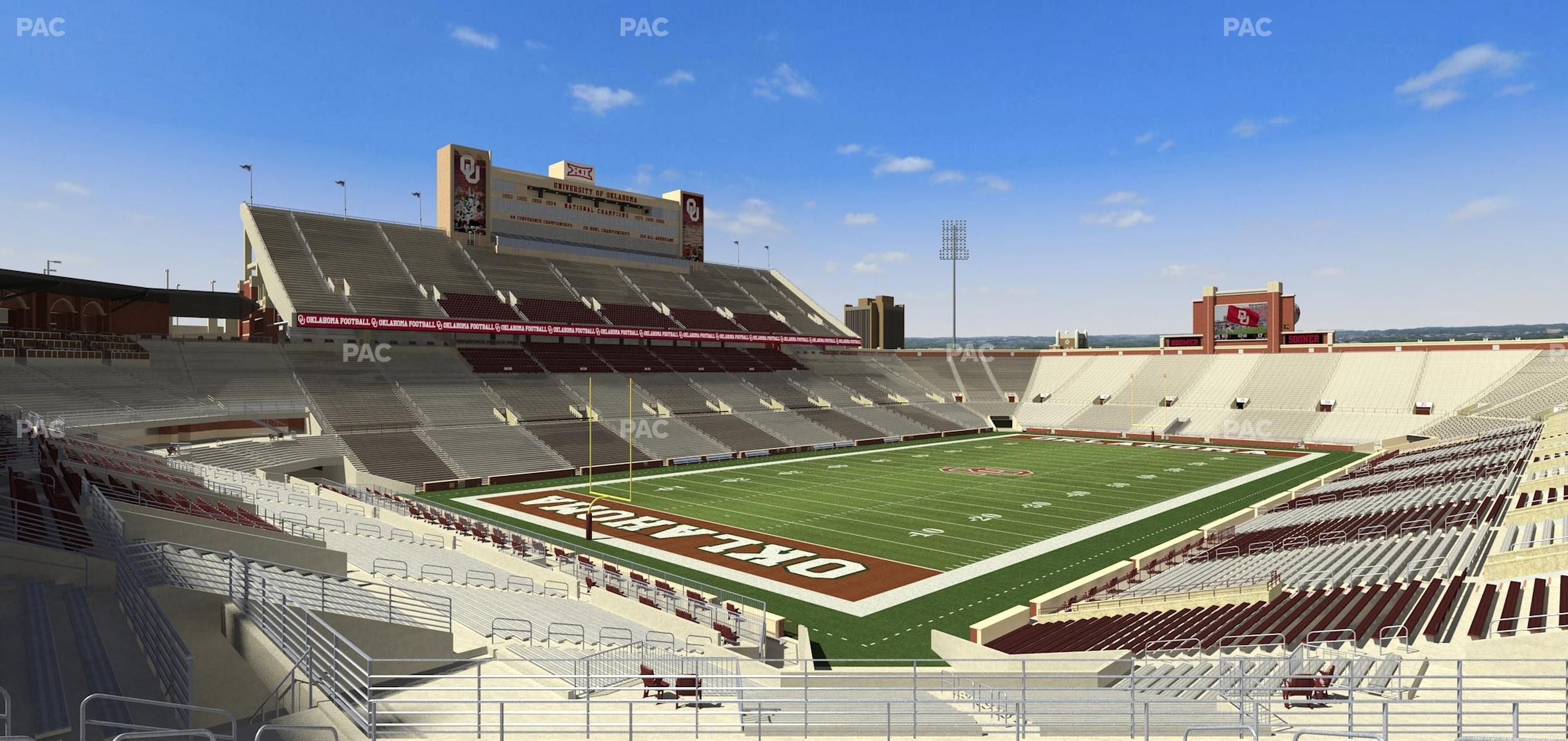 Seating view for Gaylord Family Oklahoma Memorial Stadium Section 39