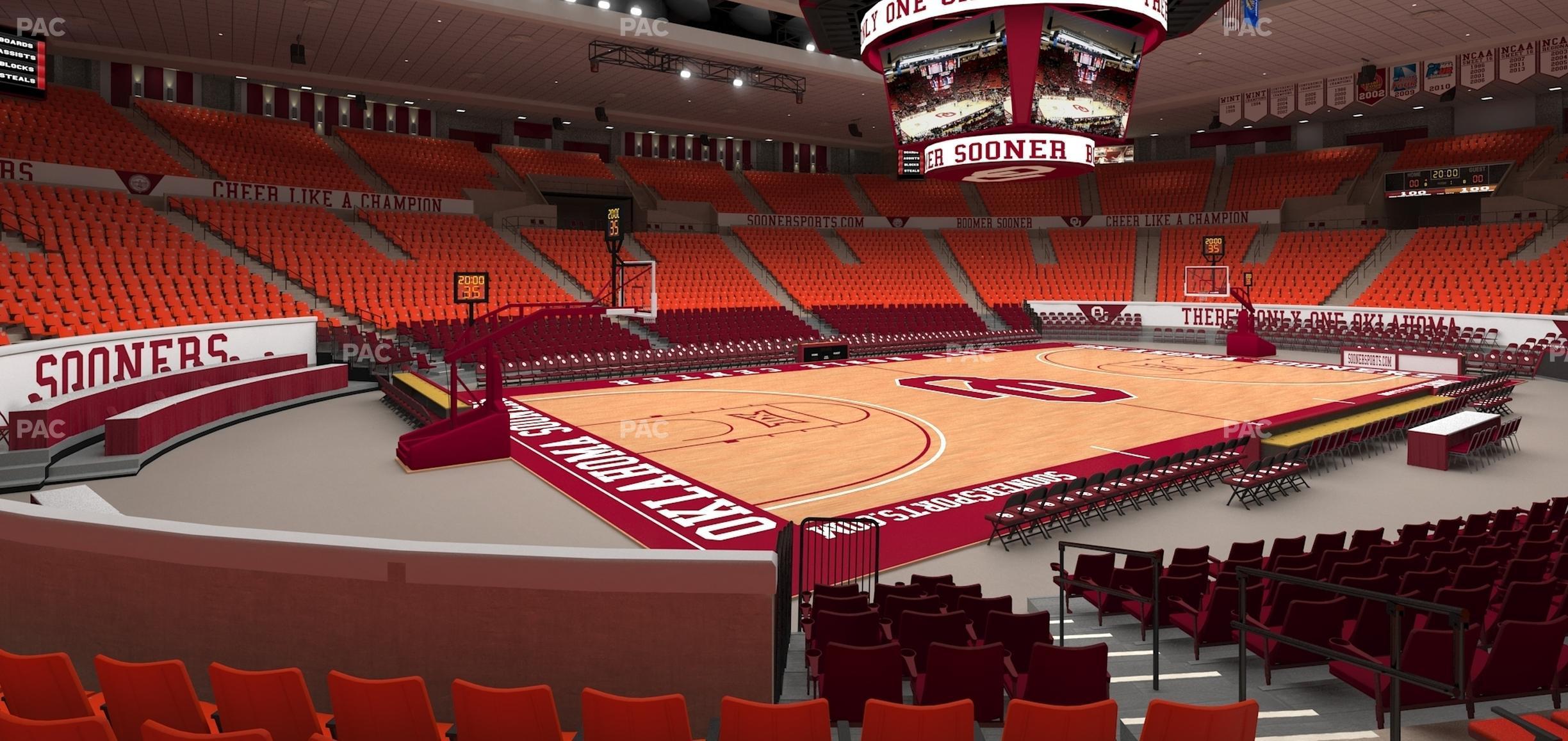 Seating view for Lloyd Noble Center Section 125