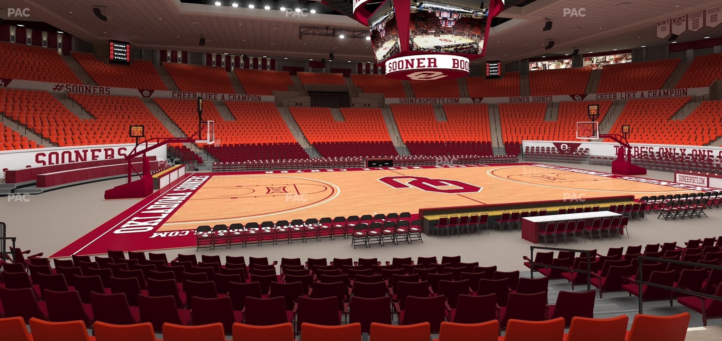 Seating view for Lloyd Noble Center Section 123