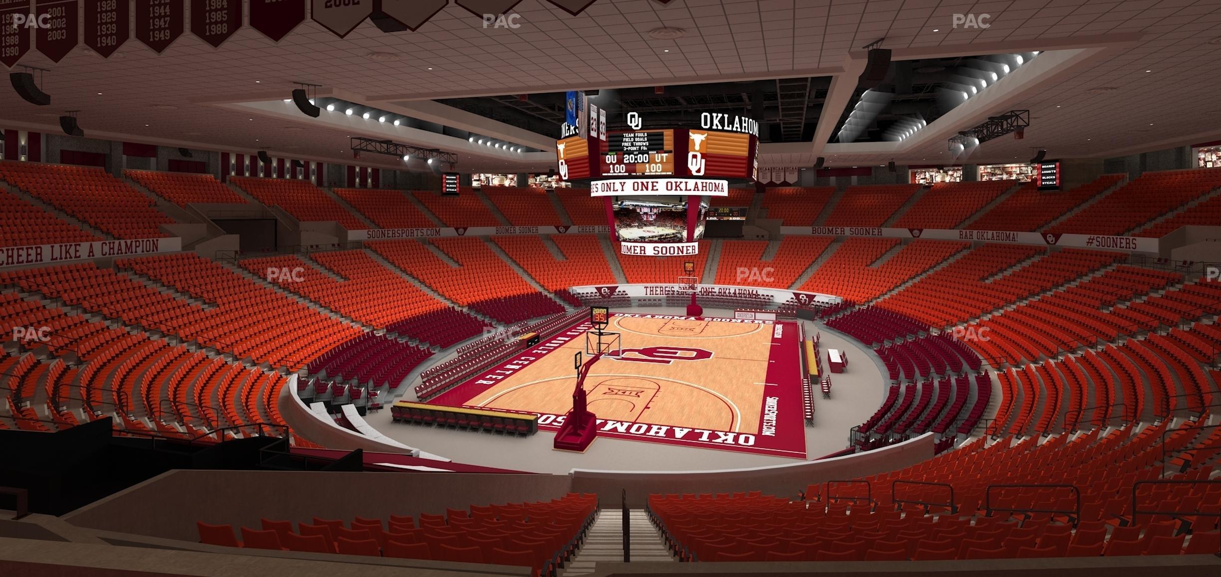 Seating view for Lloyd Noble Center Section 227