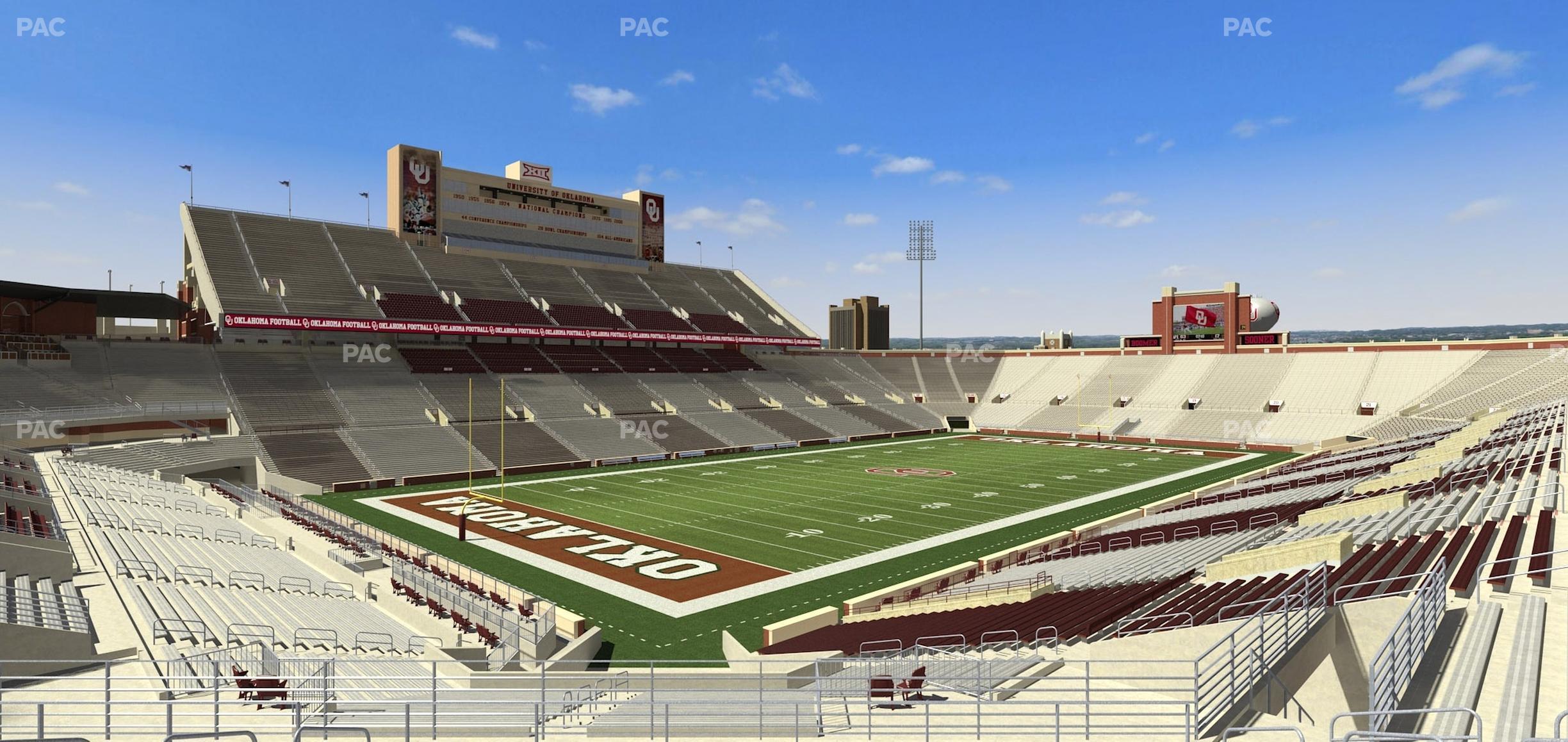 Seating view for Gaylord Family Oklahoma Memorial Stadium Section 38