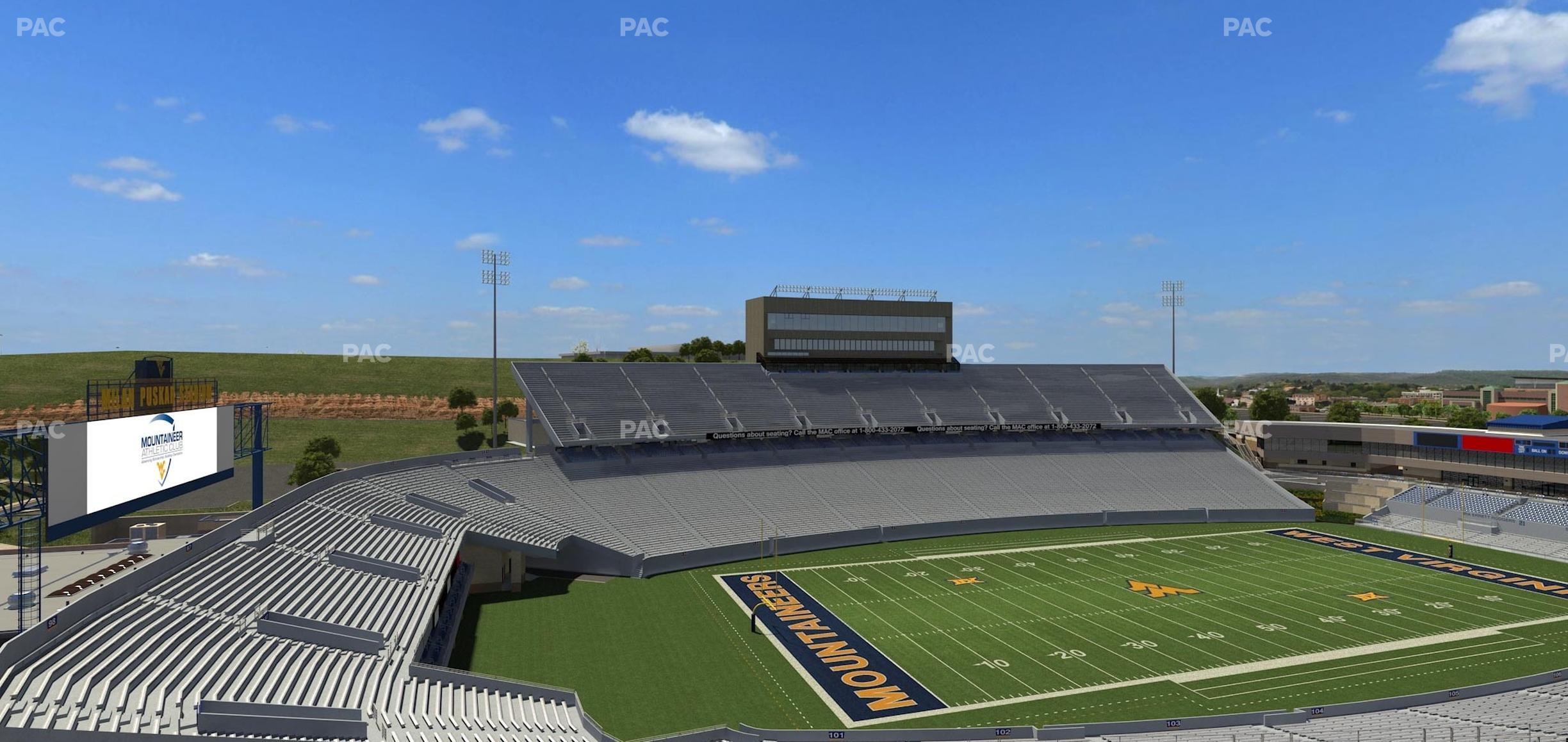 Seating view for Mountaineer Field at Milan Puskar Stadium Section 201