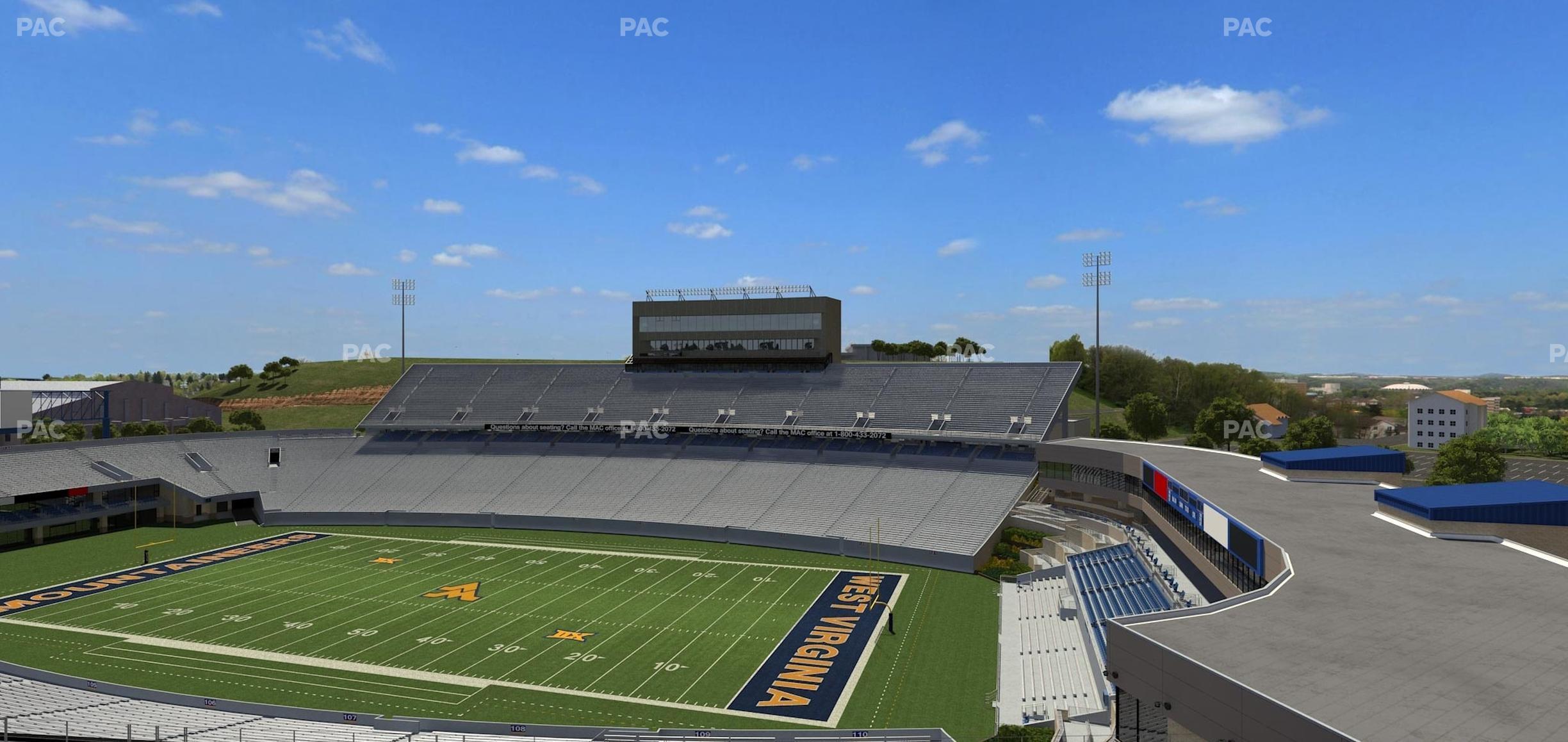 Seating view for Mountaineer Field at Milan Puskar Stadium Section 210