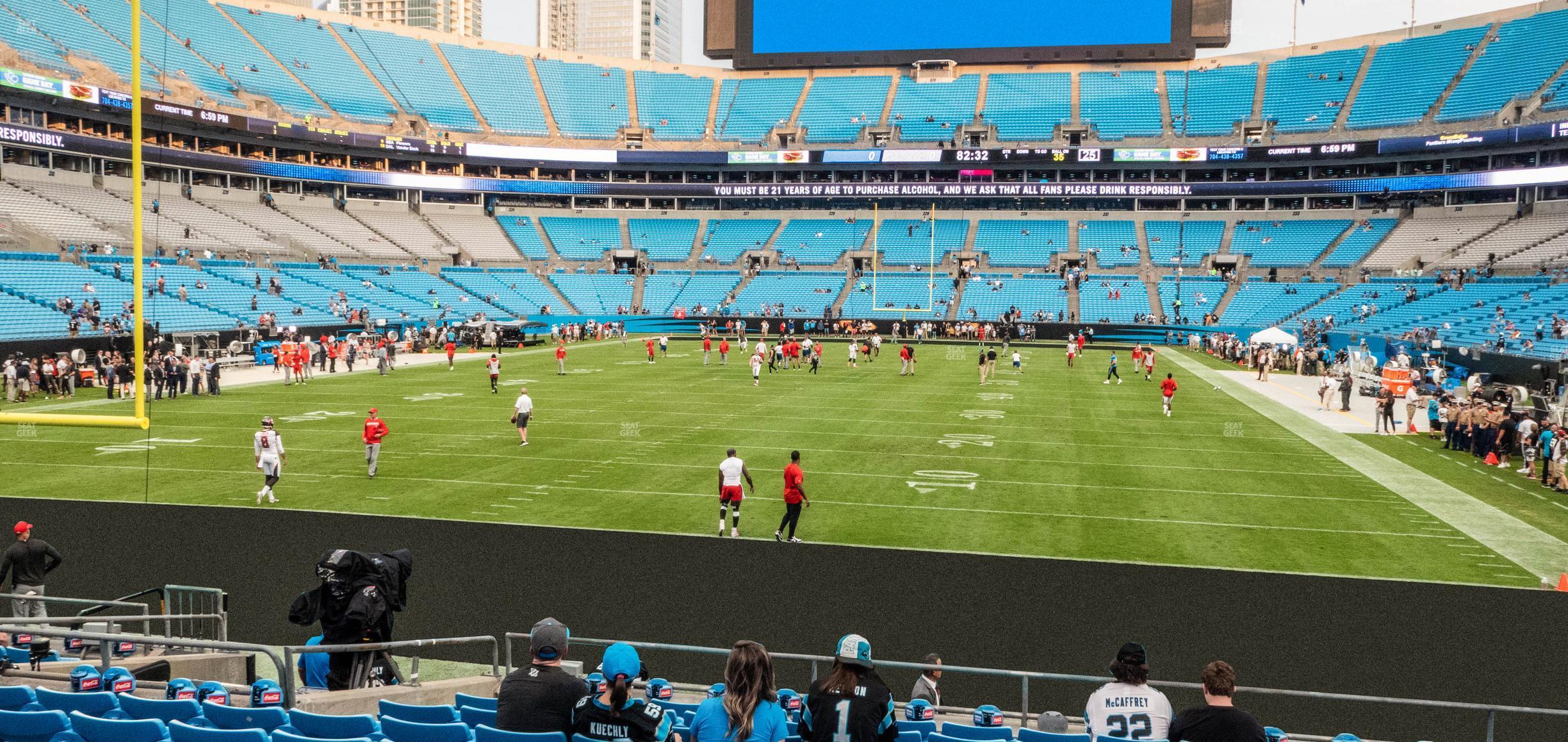 Seating view for Bank of America Stadium Section 140