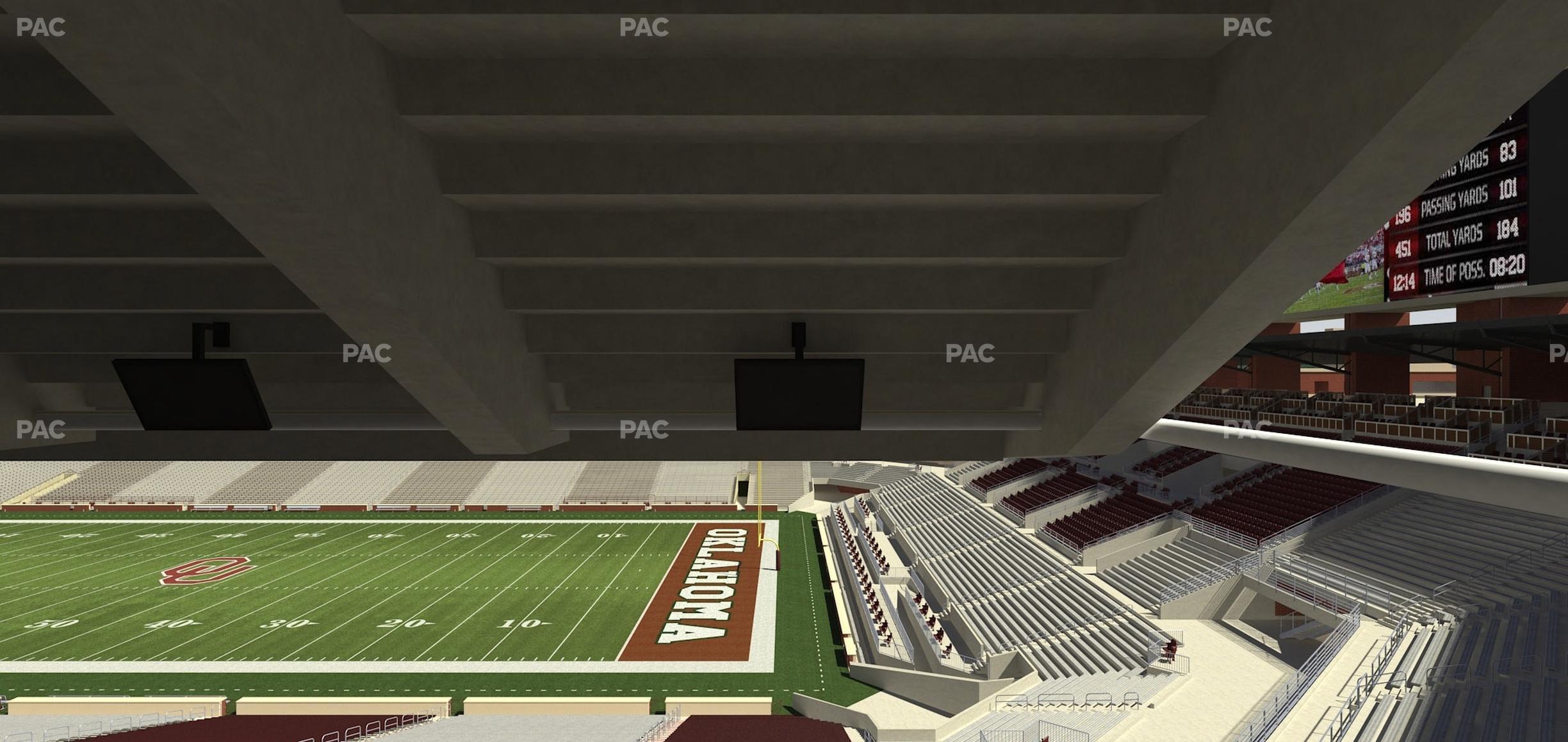 Seating view for Gaylord Family Oklahoma Memorial Stadium Section 1