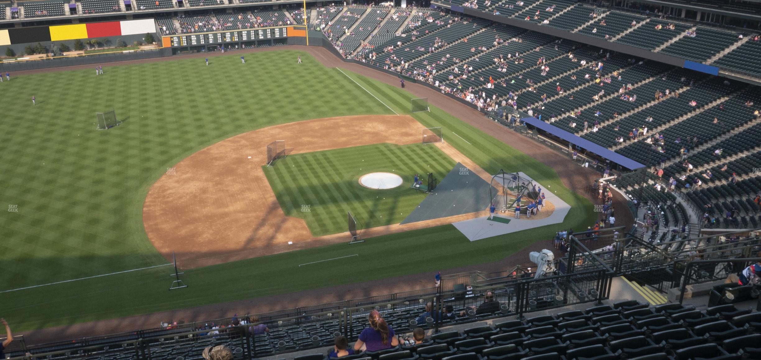 Seating view for Coors Field Section Upper 340