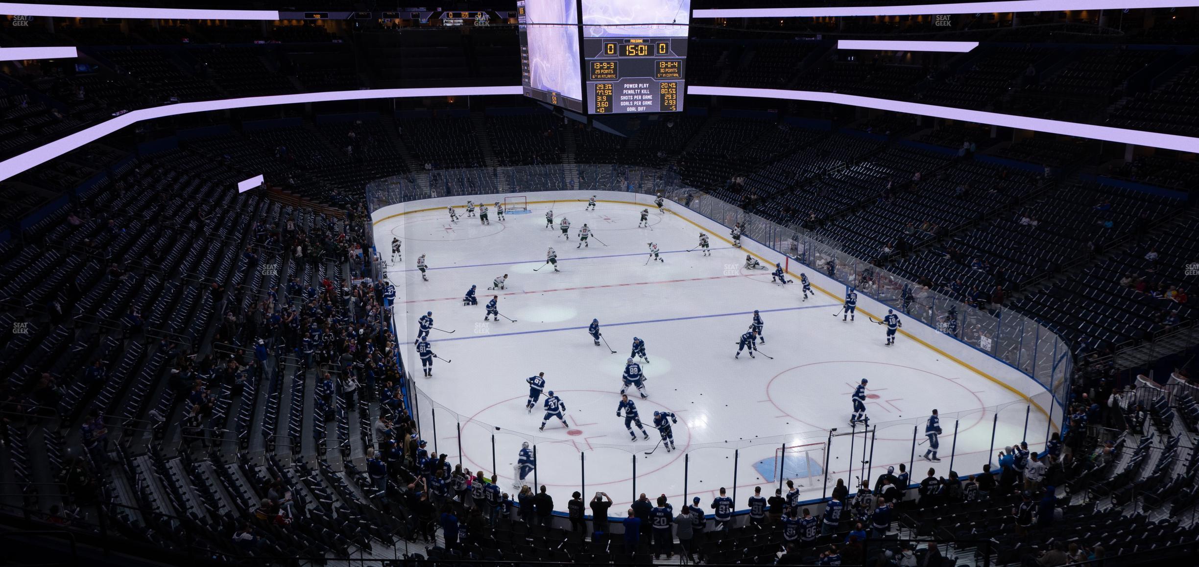 Seating view for Amalie Arena Section Club 15