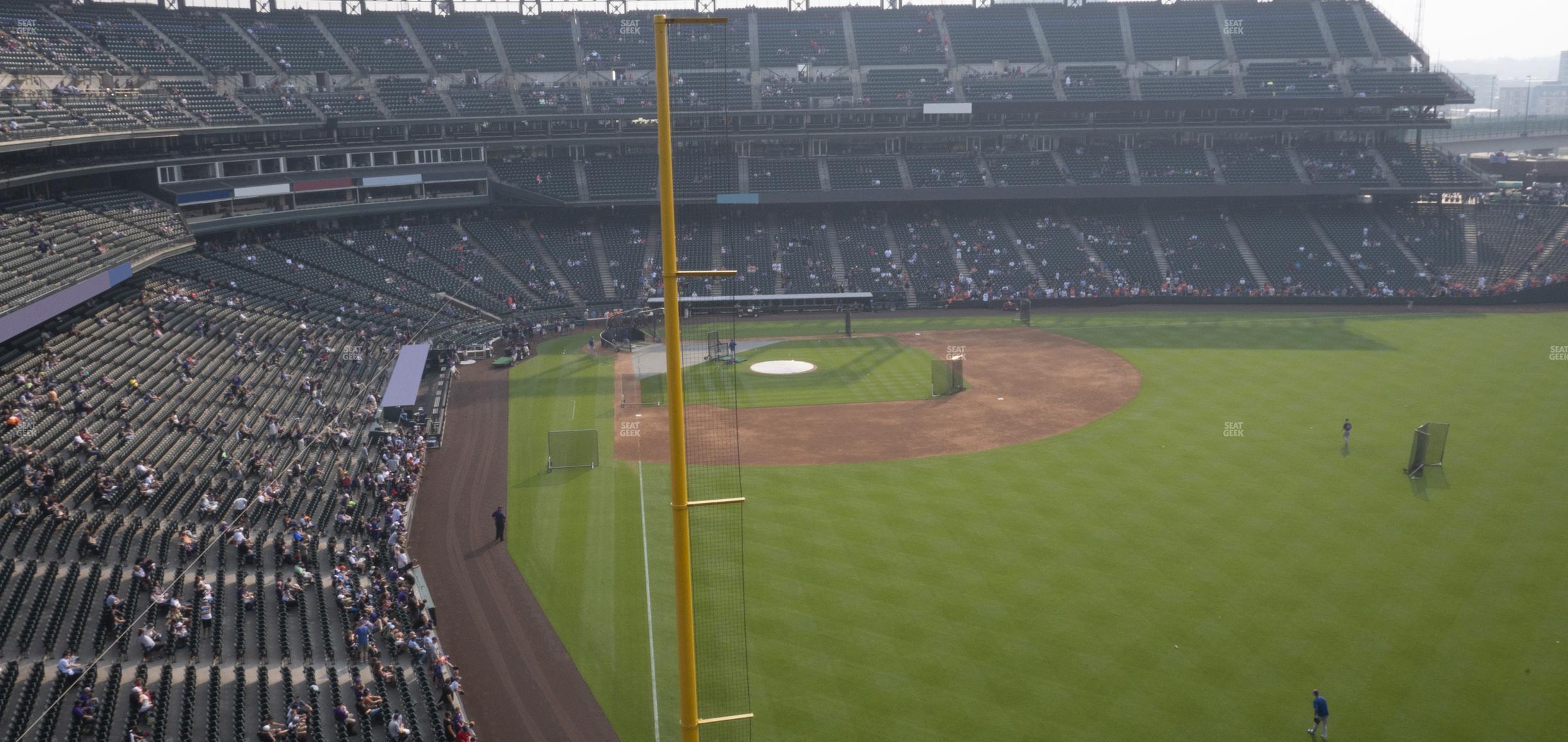 Seating view for Coors Field Section Lower 308