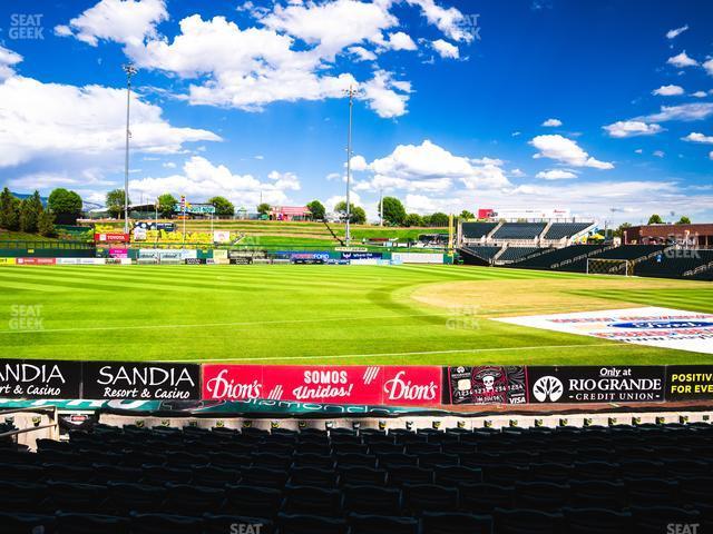 Seating view for Rio Grande Credit Union Field at Isotopes Park Section 117