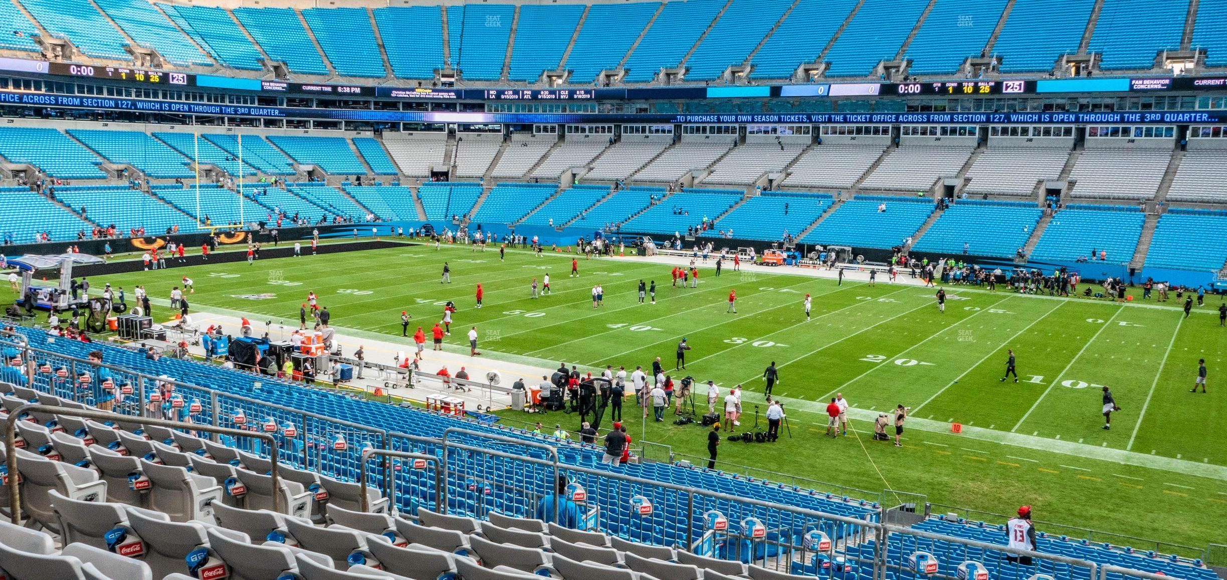 Seating view for Bank of America Stadium Section 312