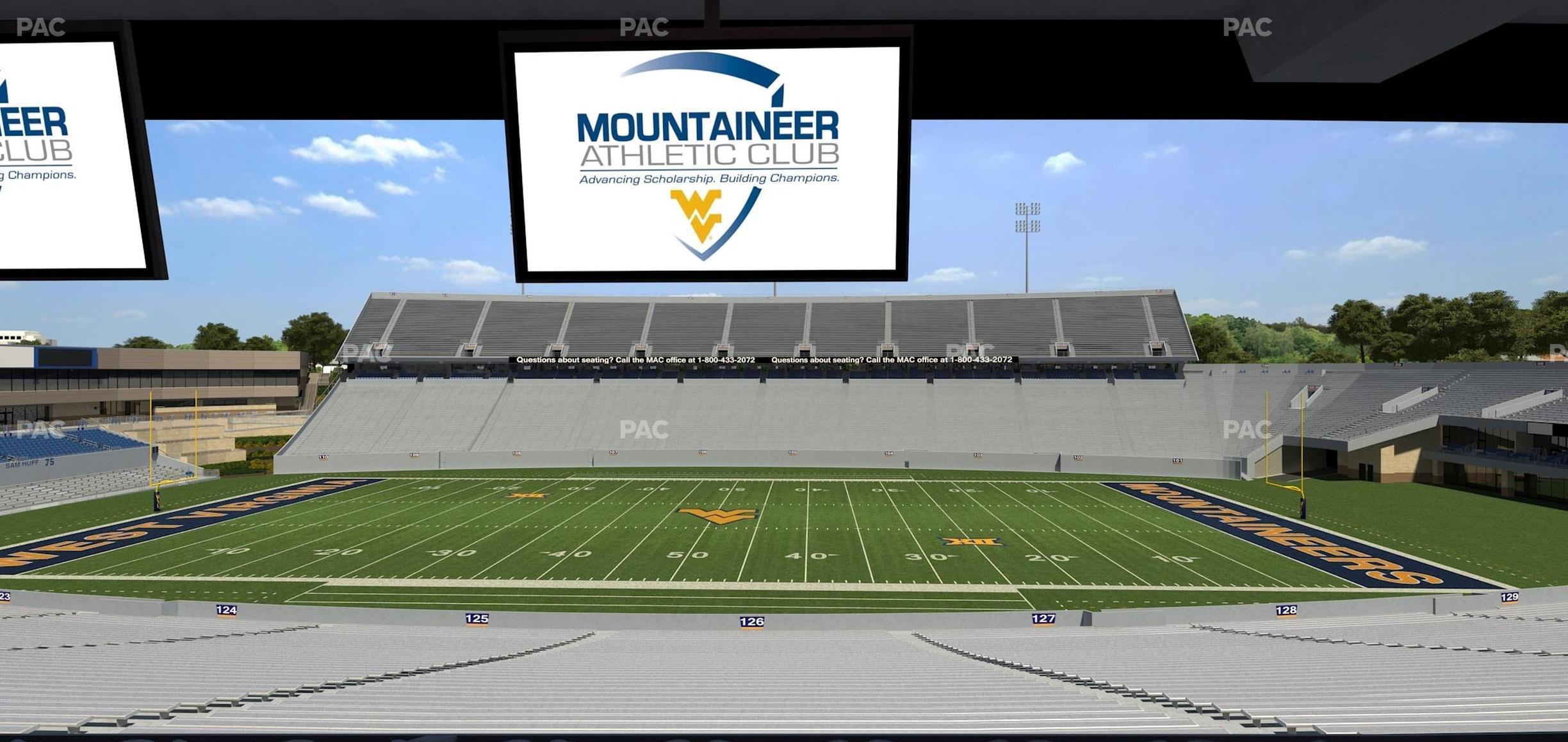 Seating view for Mountaineer Field at Milan Puskar Stadium Section Field Box 60