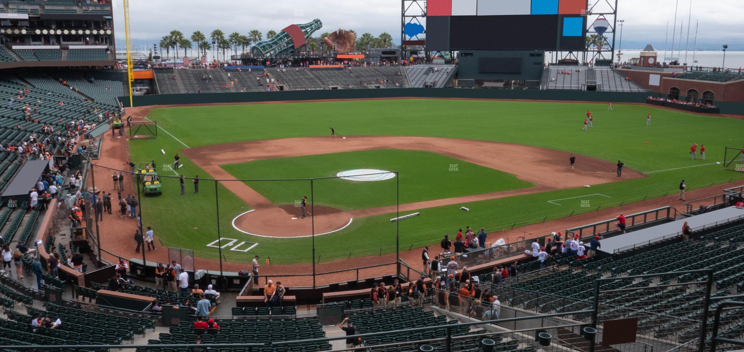 Seating view for Oracle Park Section Club Level 213