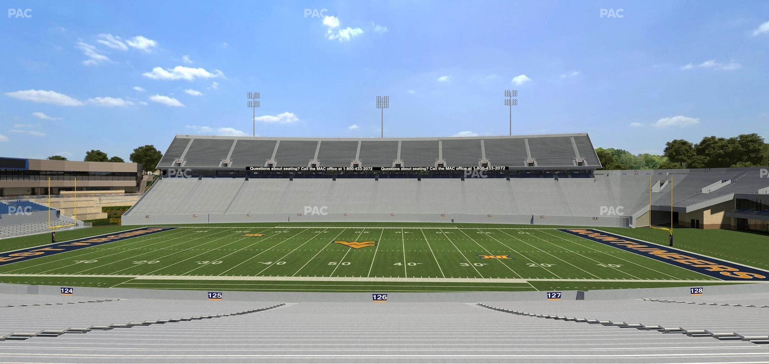 Seating view for Mountaineer Field at Milan Puskar Stadium Section 126