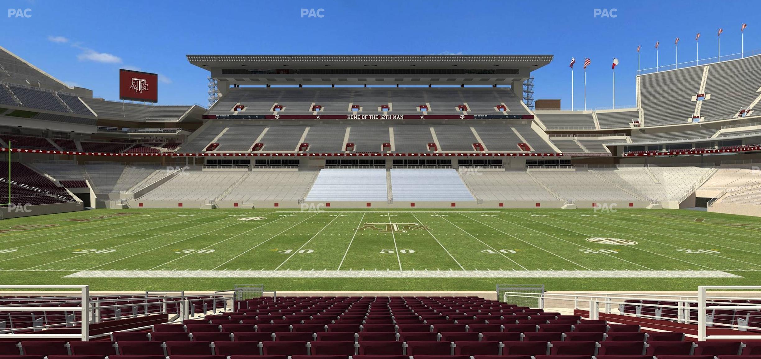 Seating view for Kyle Field Section Field Box 7