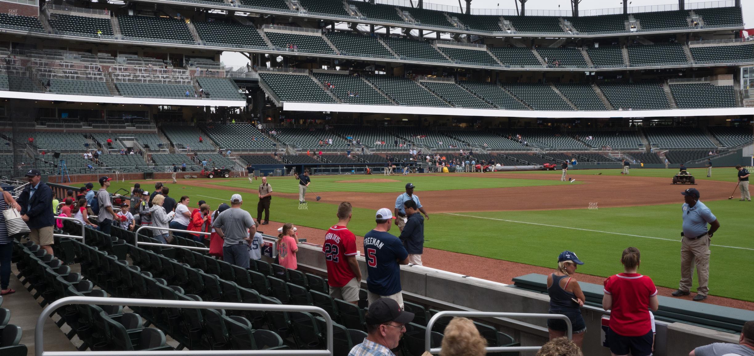 Seating view for Truist Park Section Dugout Reserved 14