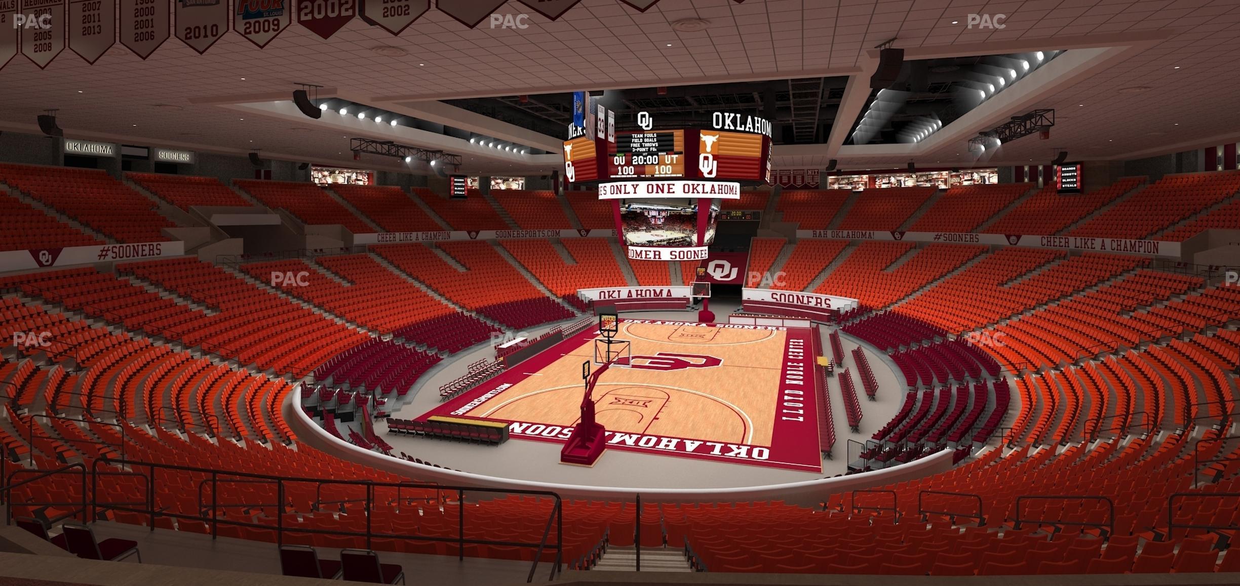 Seating view for Lloyd Noble Center Section 213