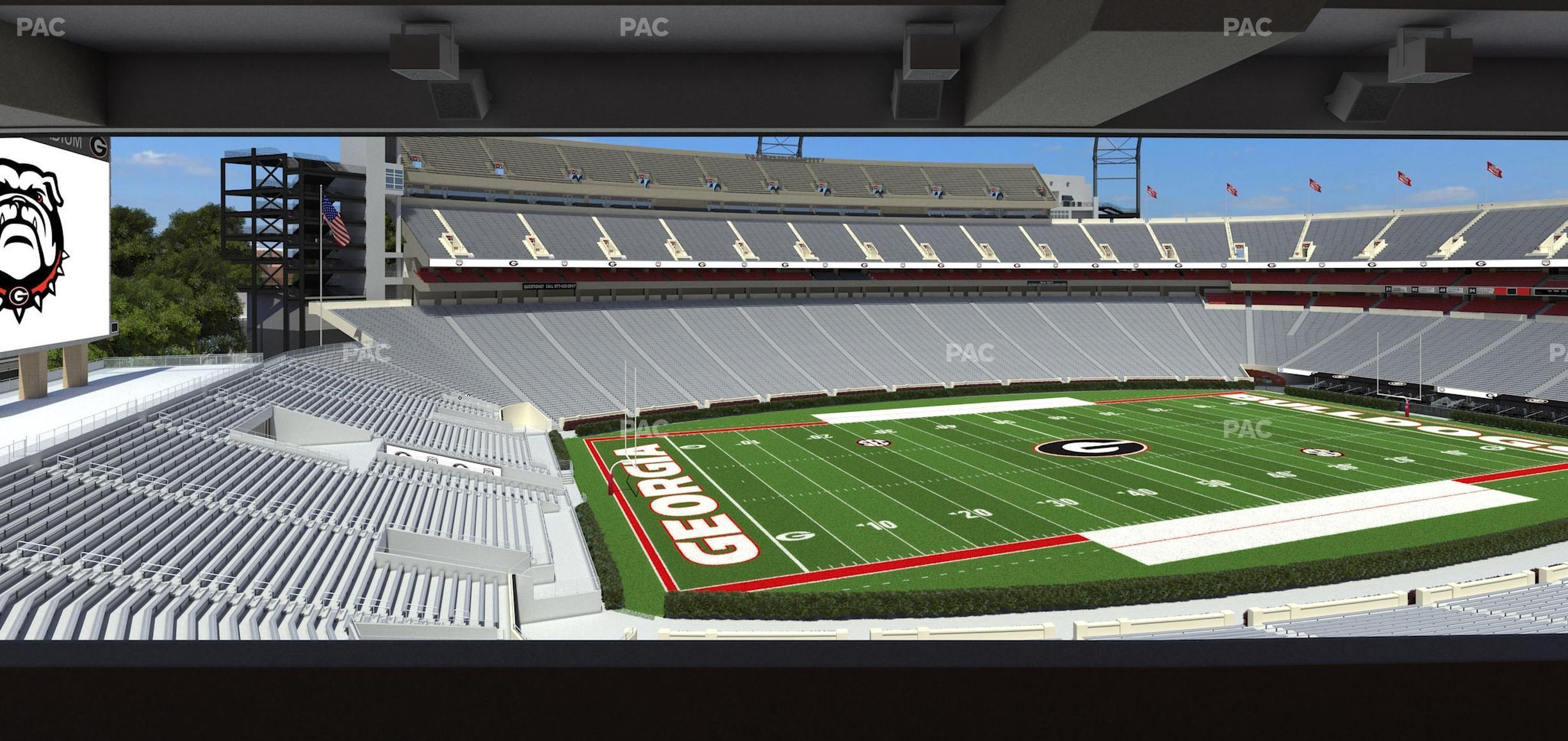 Seating view for Sanford Stadium Section South Club 236