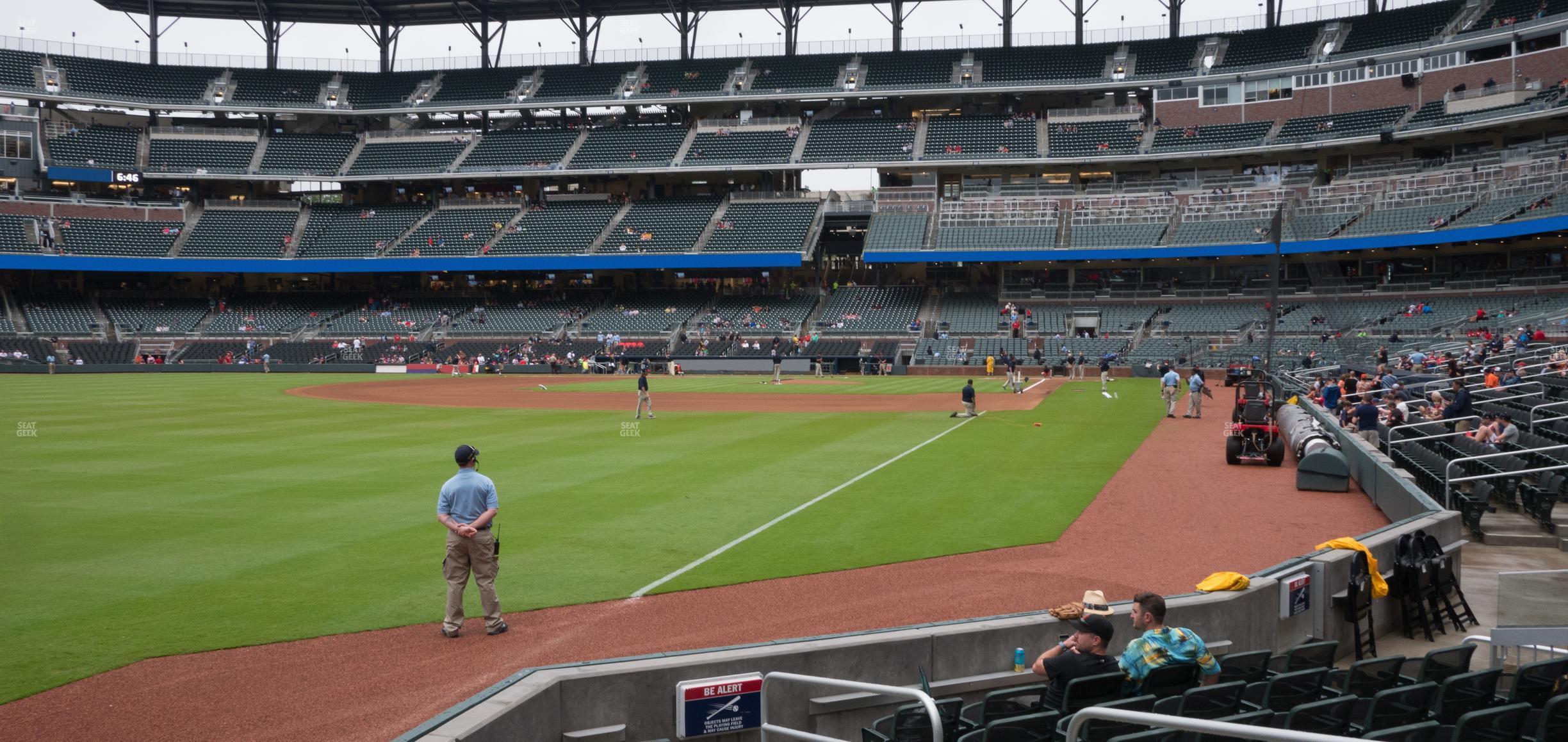 Seating view for Truist Park Section Dugout Corner 42