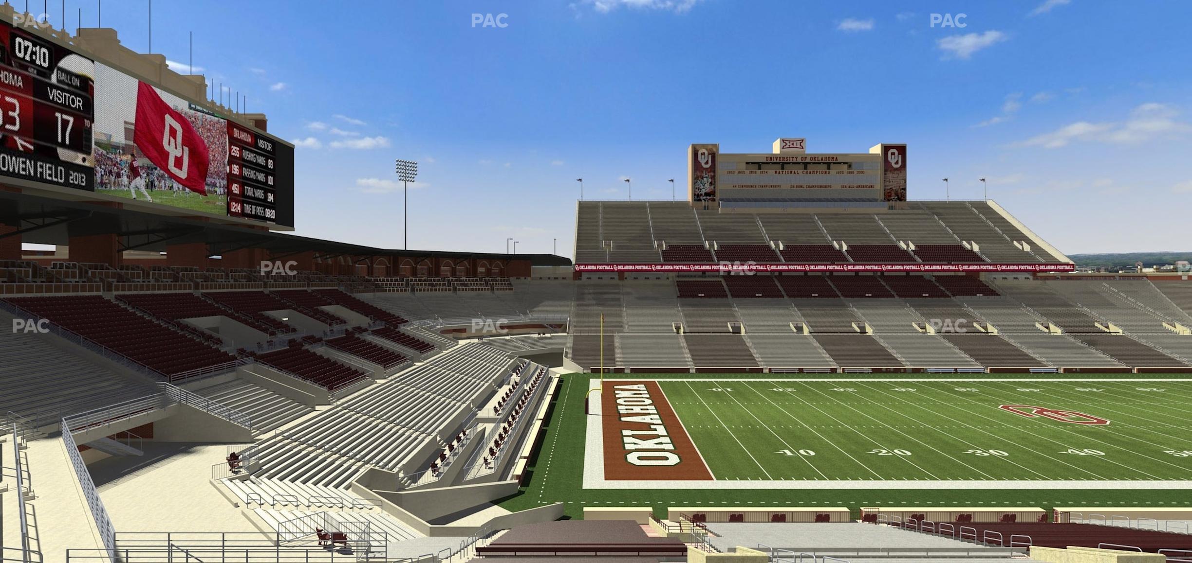 Seating view for Gaylord Family Oklahoma Memorial Stadium Section 35