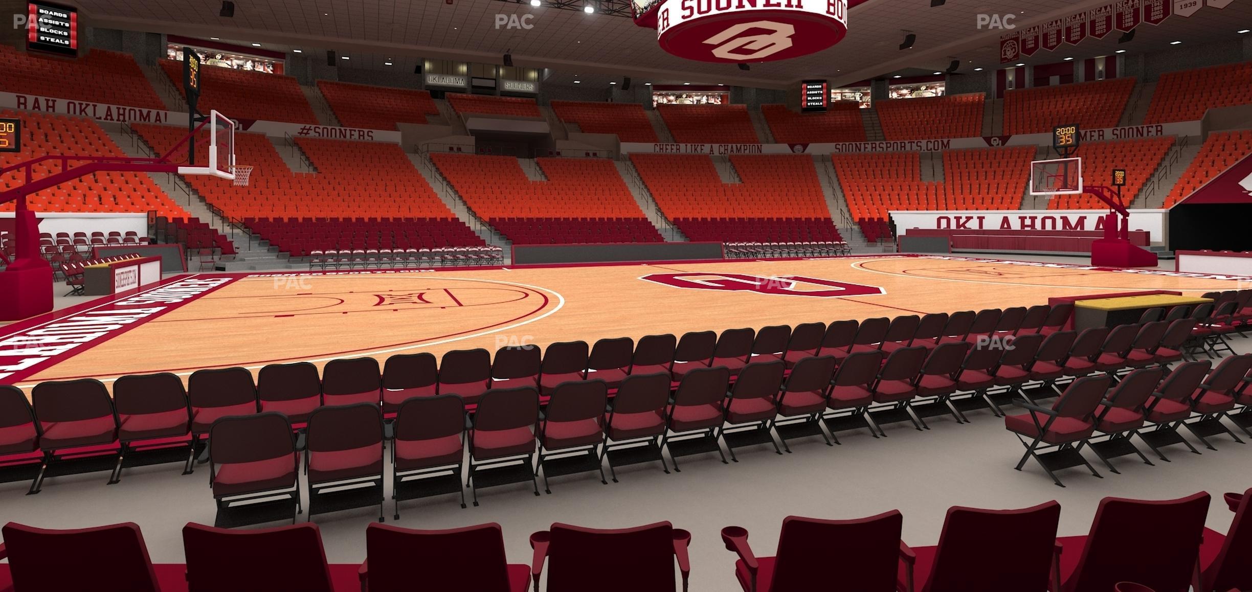 Seating view for Lloyd Noble Center Section F 4