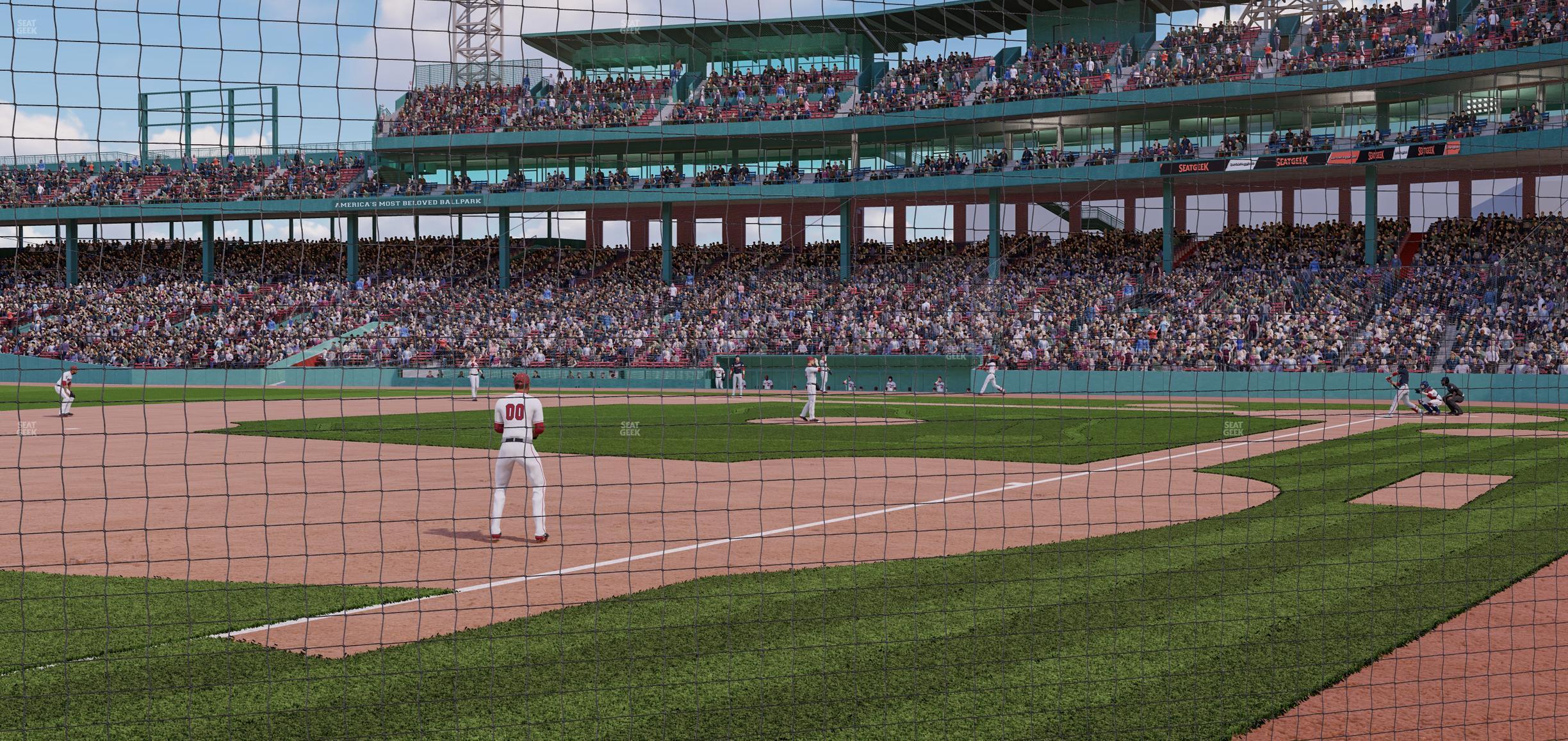 Seating view for Fenway Park Section Dugout Box 74