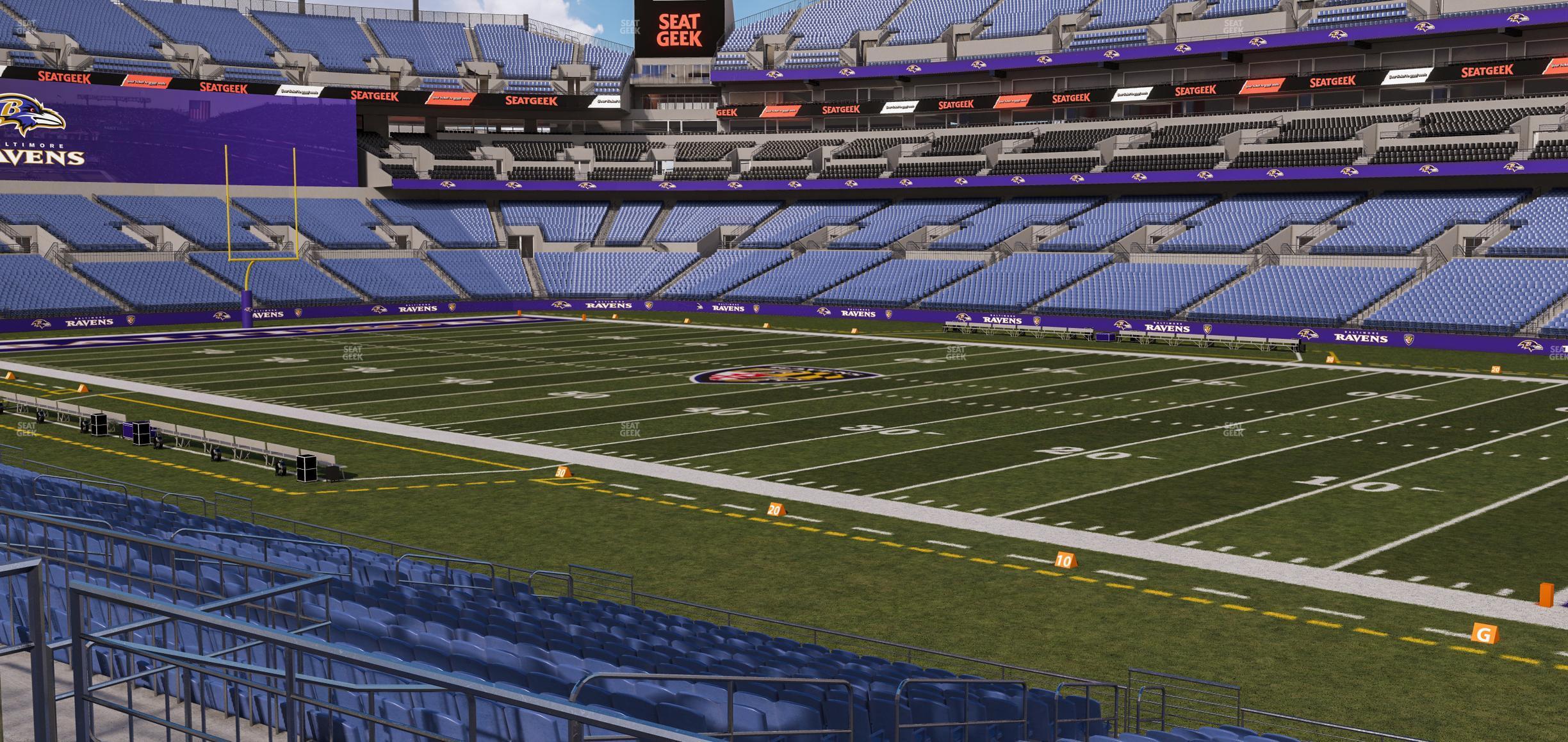 Seating view for M&T Bank Stadium Section 121