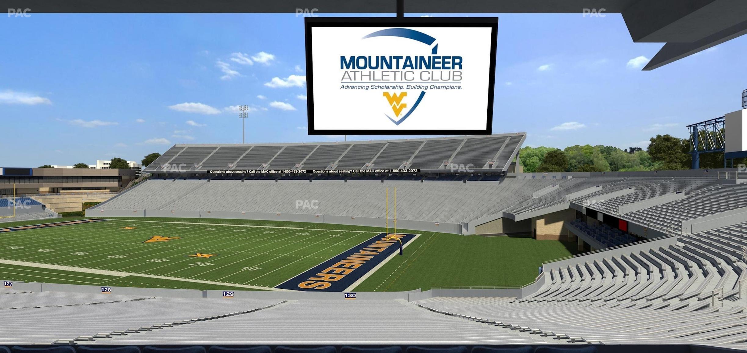 Seating view for Mountaineer Field at Milan Puskar Stadium Section Field Box 76