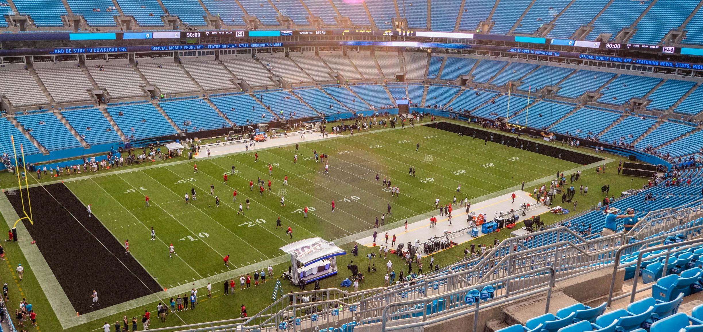 Seating view for Bank of America Stadium Section 520