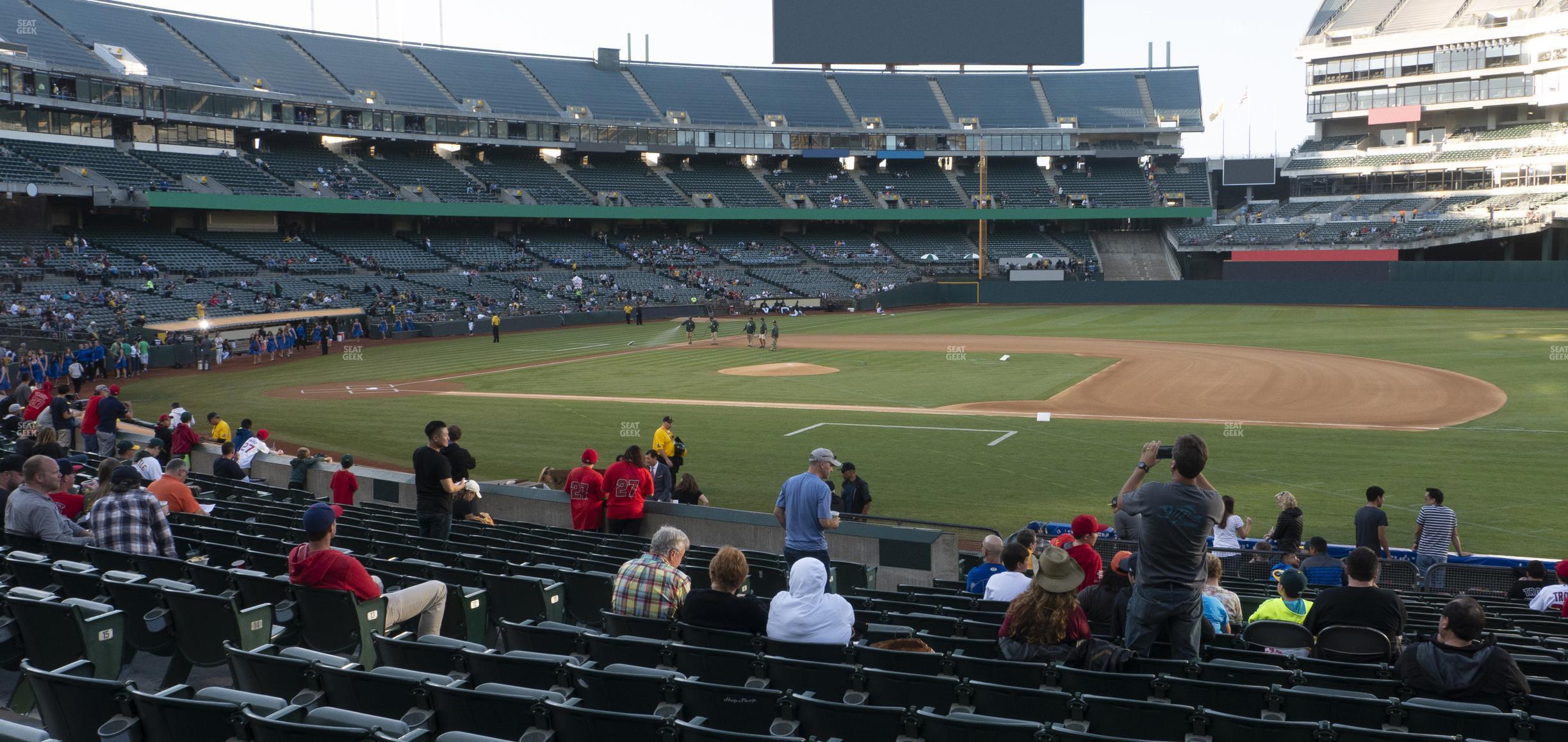 Seating view for Oakland Coliseum Section Front 111