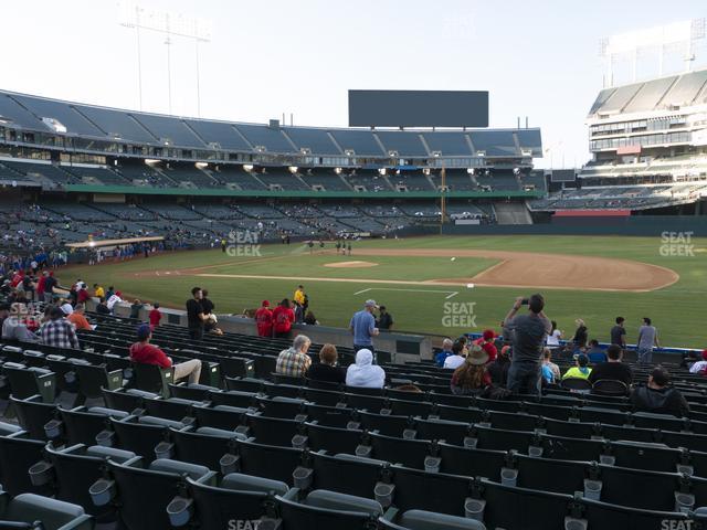 Seating view for Oakland Coliseum Section Front 111