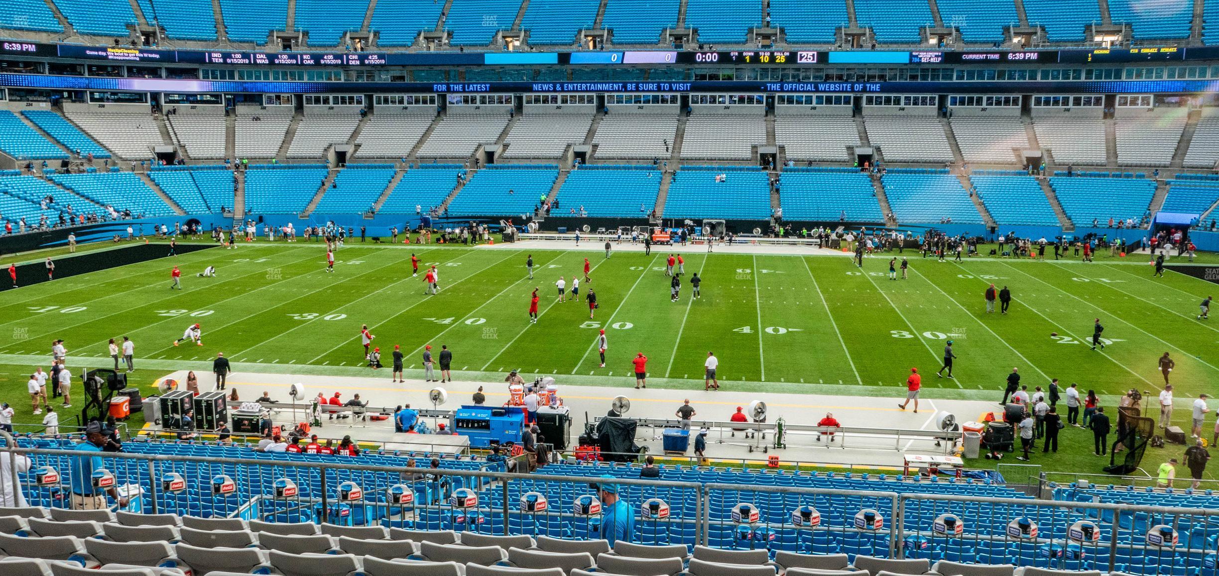 Seating view for Bank of America Stadium Section 315