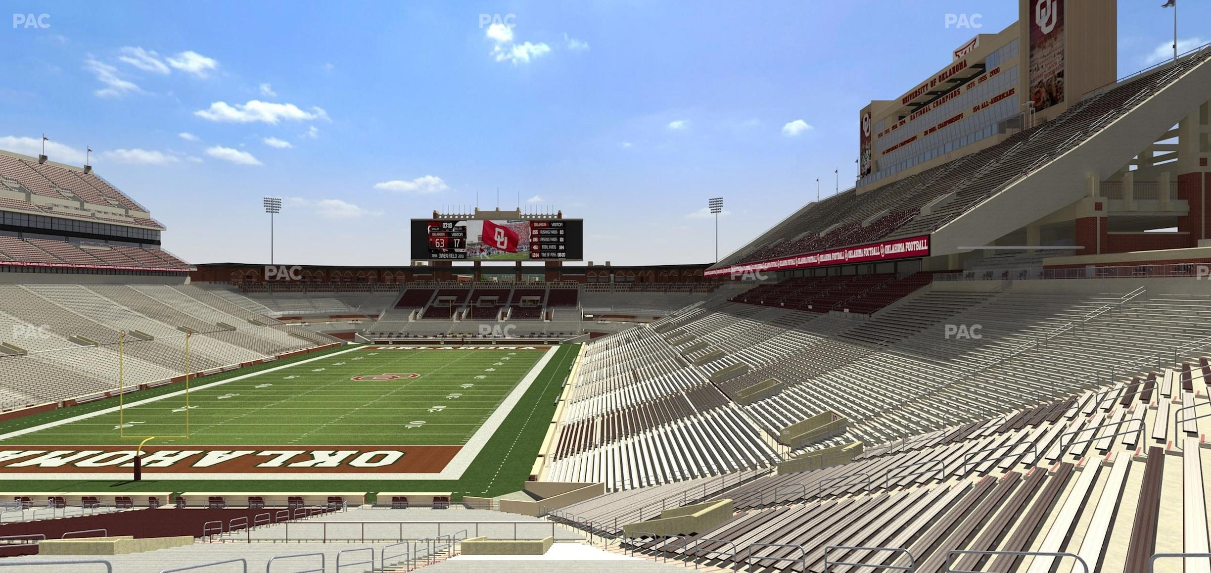 Seating view for Gaylord Family Oklahoma Memorial Stadium Section 15