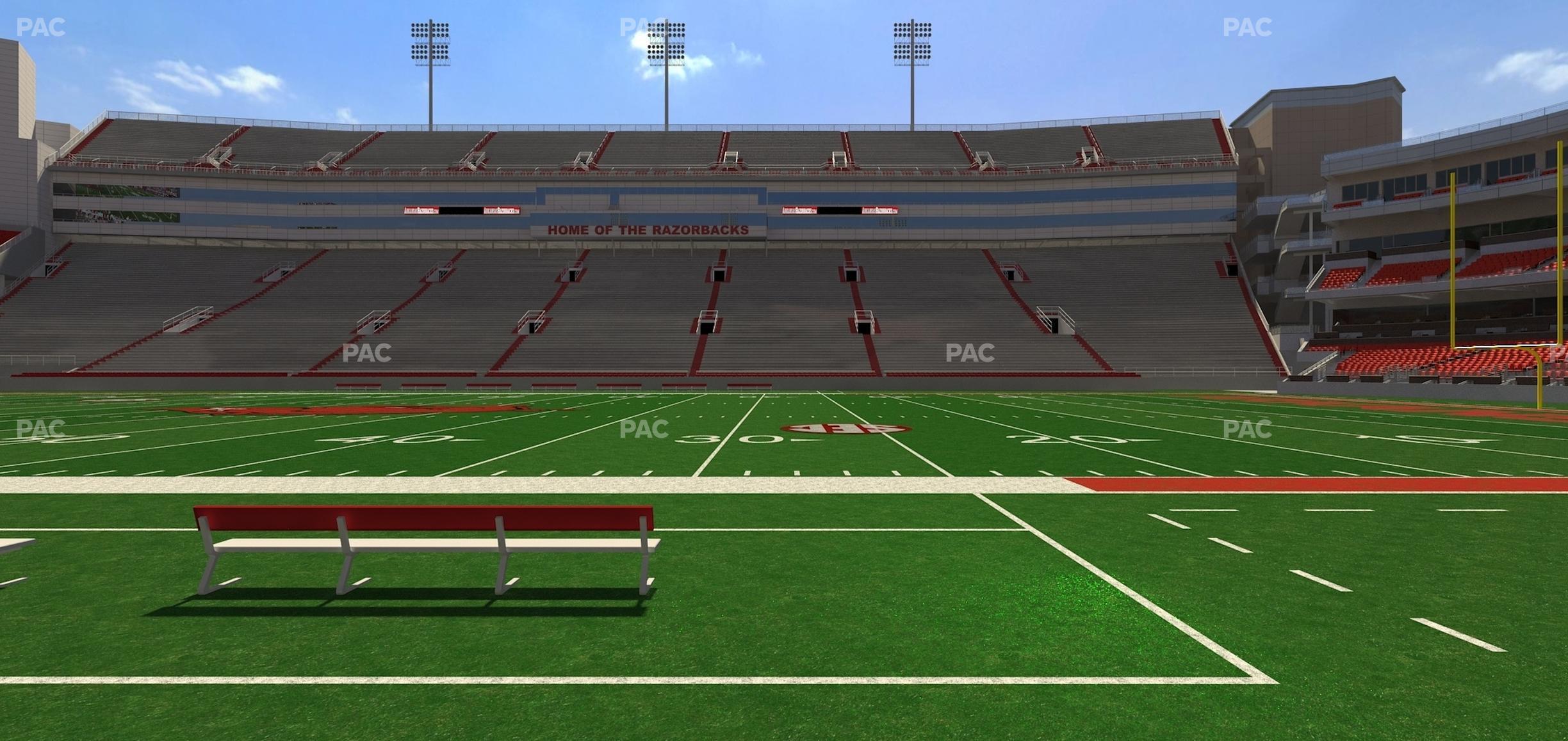 Seating view for Razorback Stadium Section 122