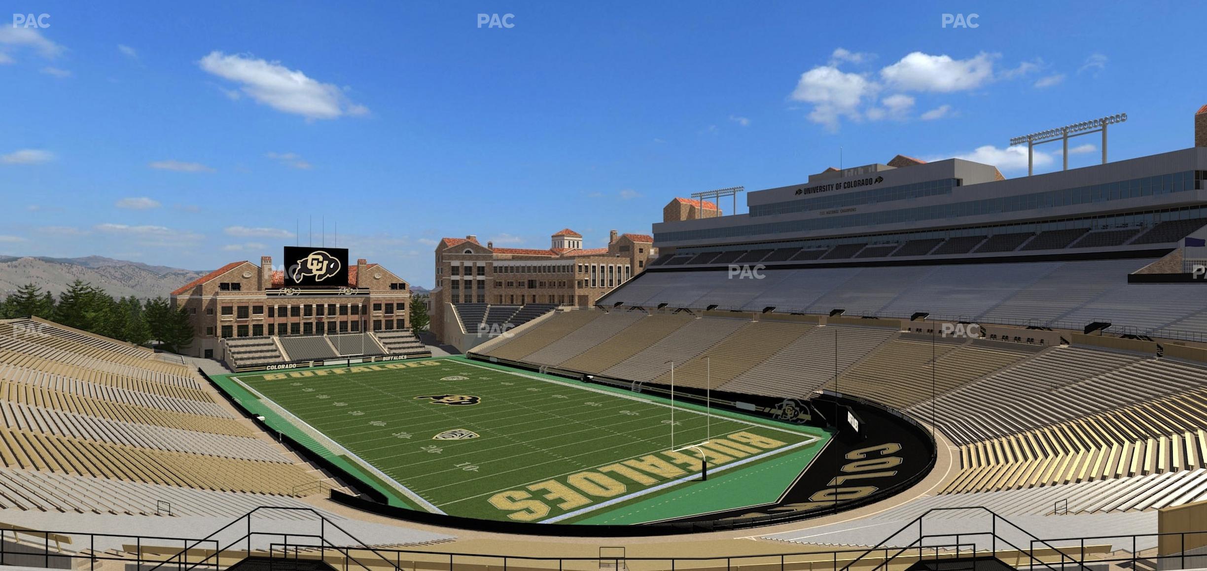 Seating view for Folsom Field Section 206