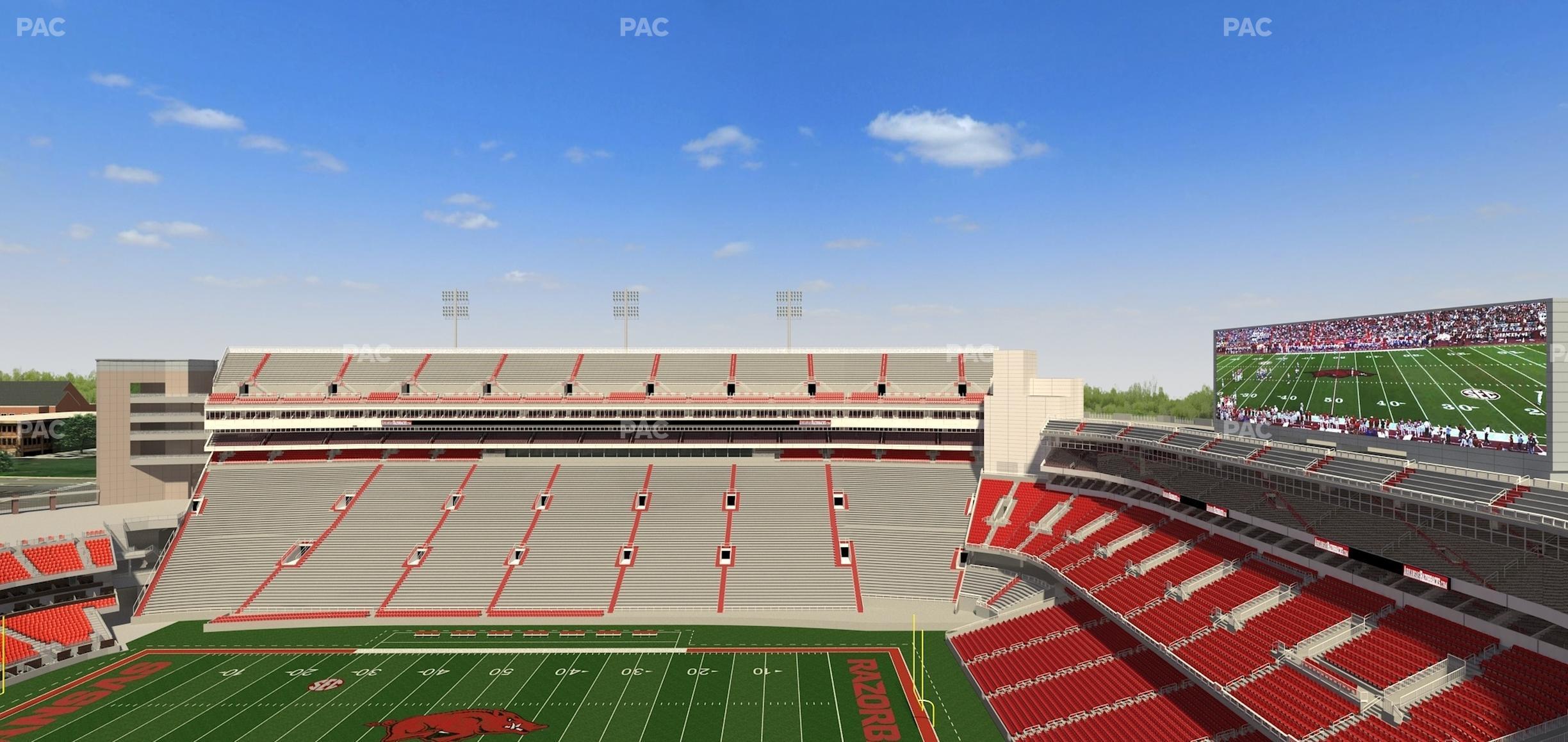 Seating view for Razorback Stadium Section 502