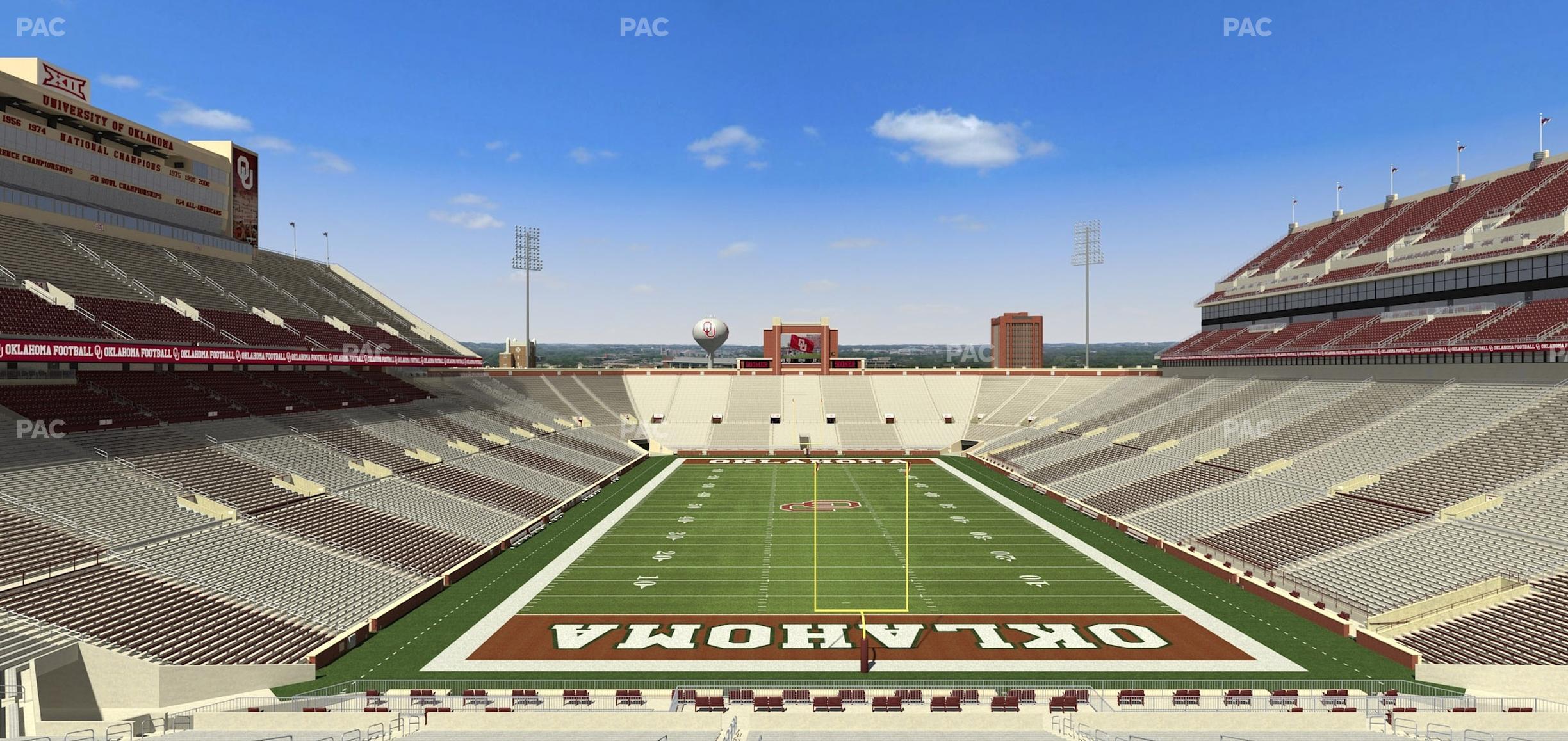 Seating view for Gaylord Family Oklahoma Memorial Stadium Section Loge 44