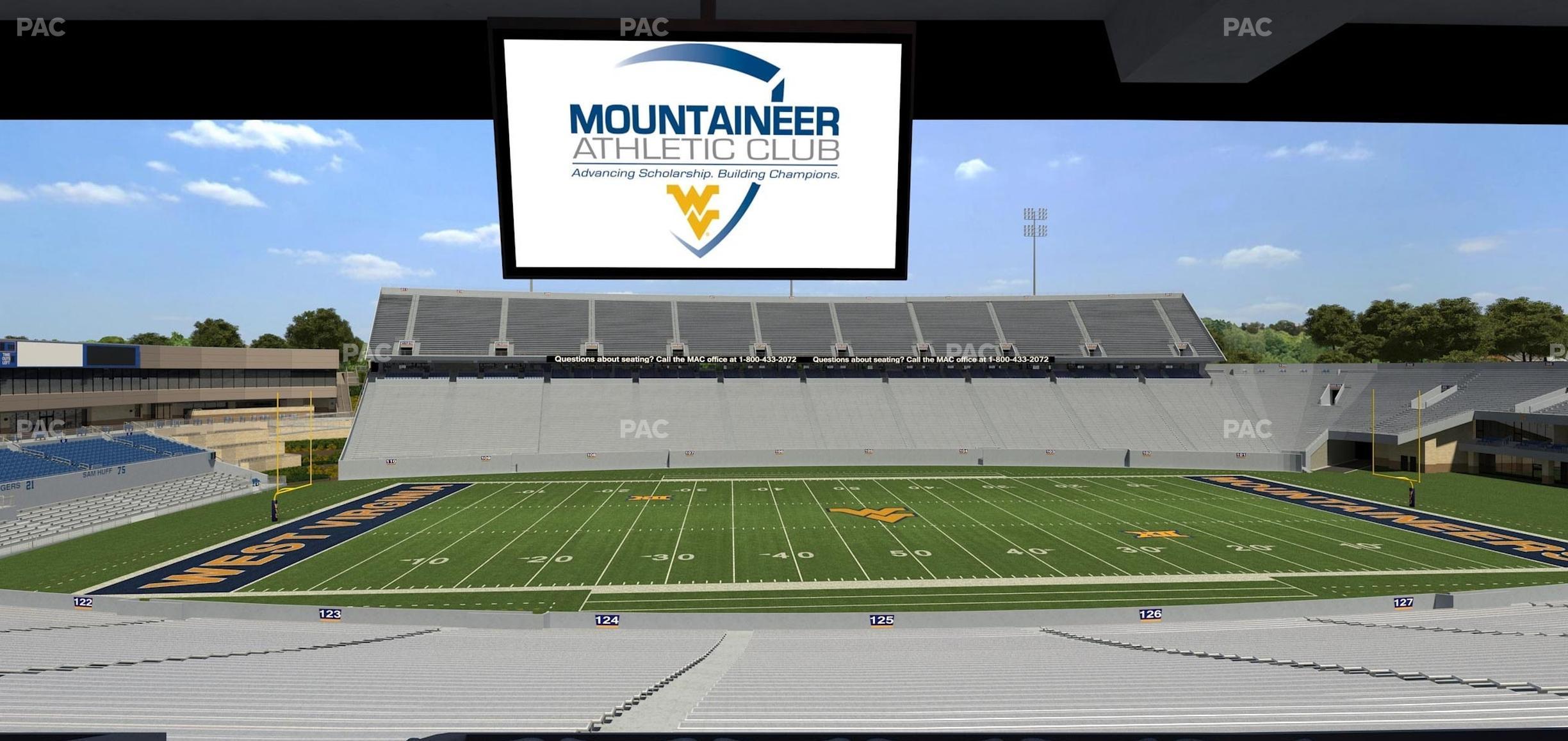 Seating view for Mountaineer Field at Milan Puskar Stadium Section Field Box 54