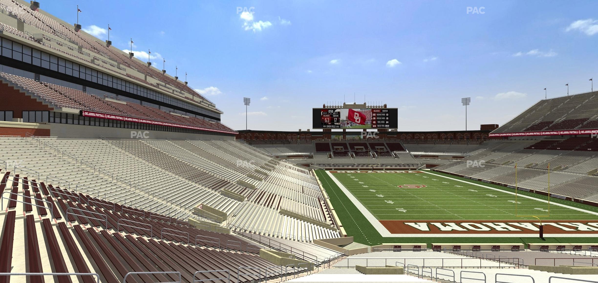 Seating view for Gaylord Family Oklahoma Memorial Stadium Section 21