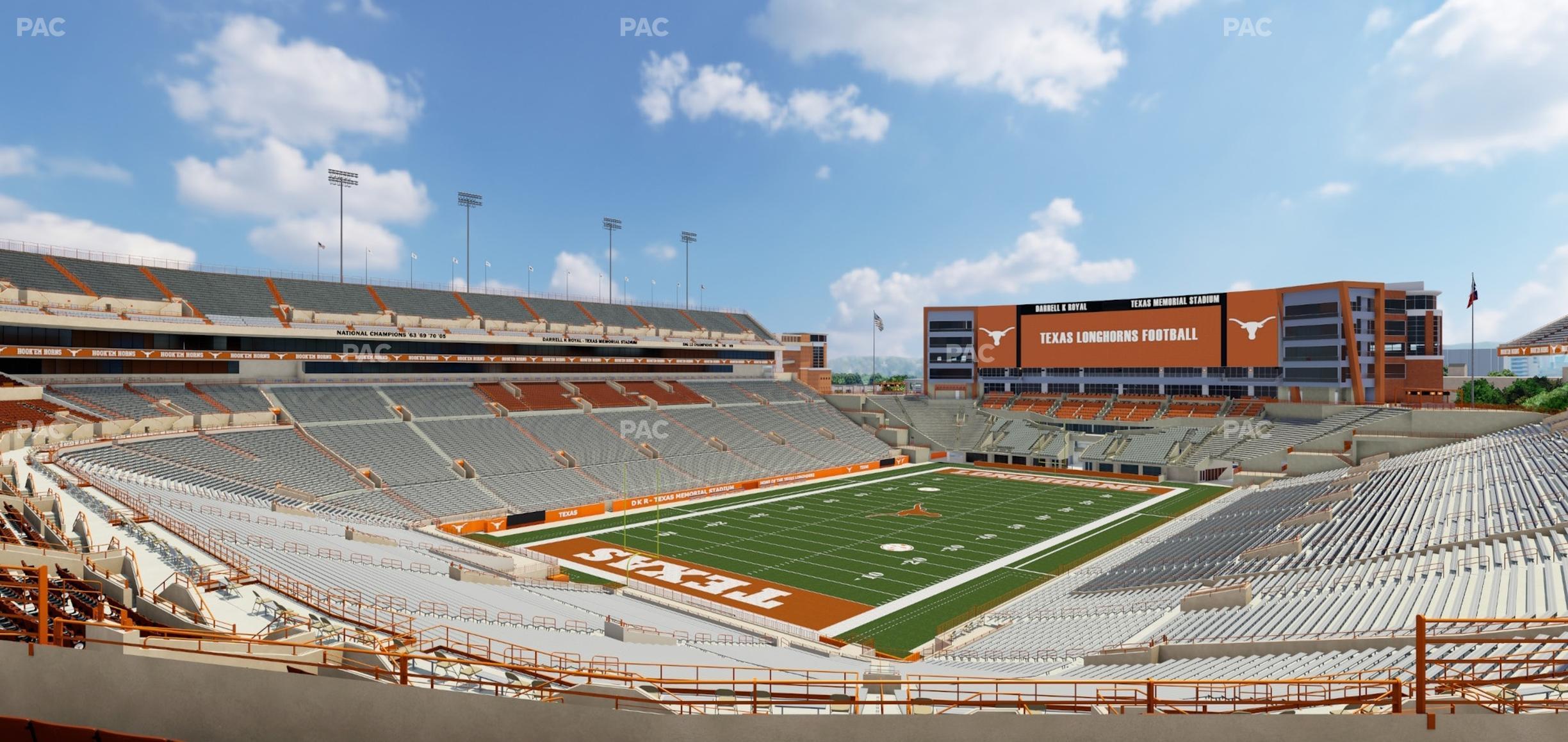 Seating view for Darrell K Royal - Texas Memorial Stadium Section Touchdown Club 13 C