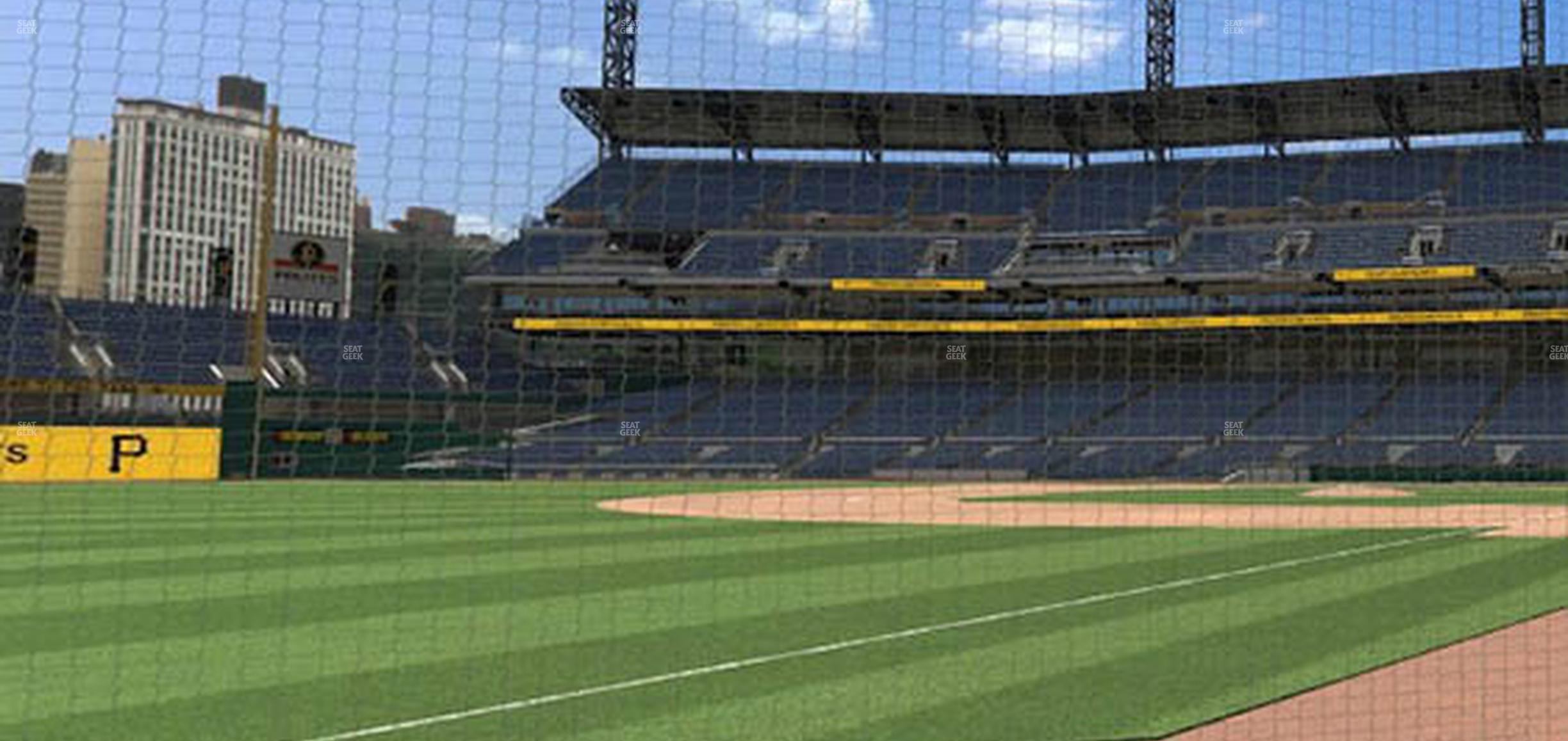 Seating view for PNC Park Section Baseline Box 30