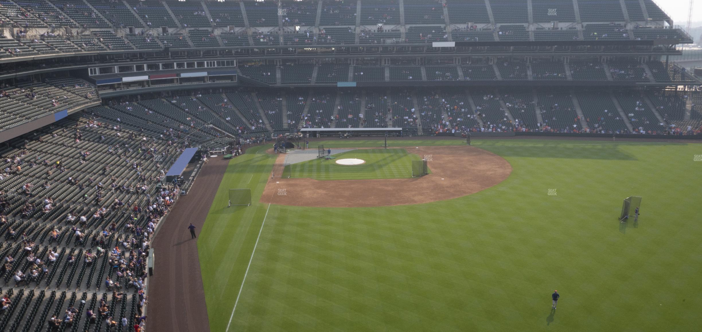 Seating view for Coors Field Section Lower 307